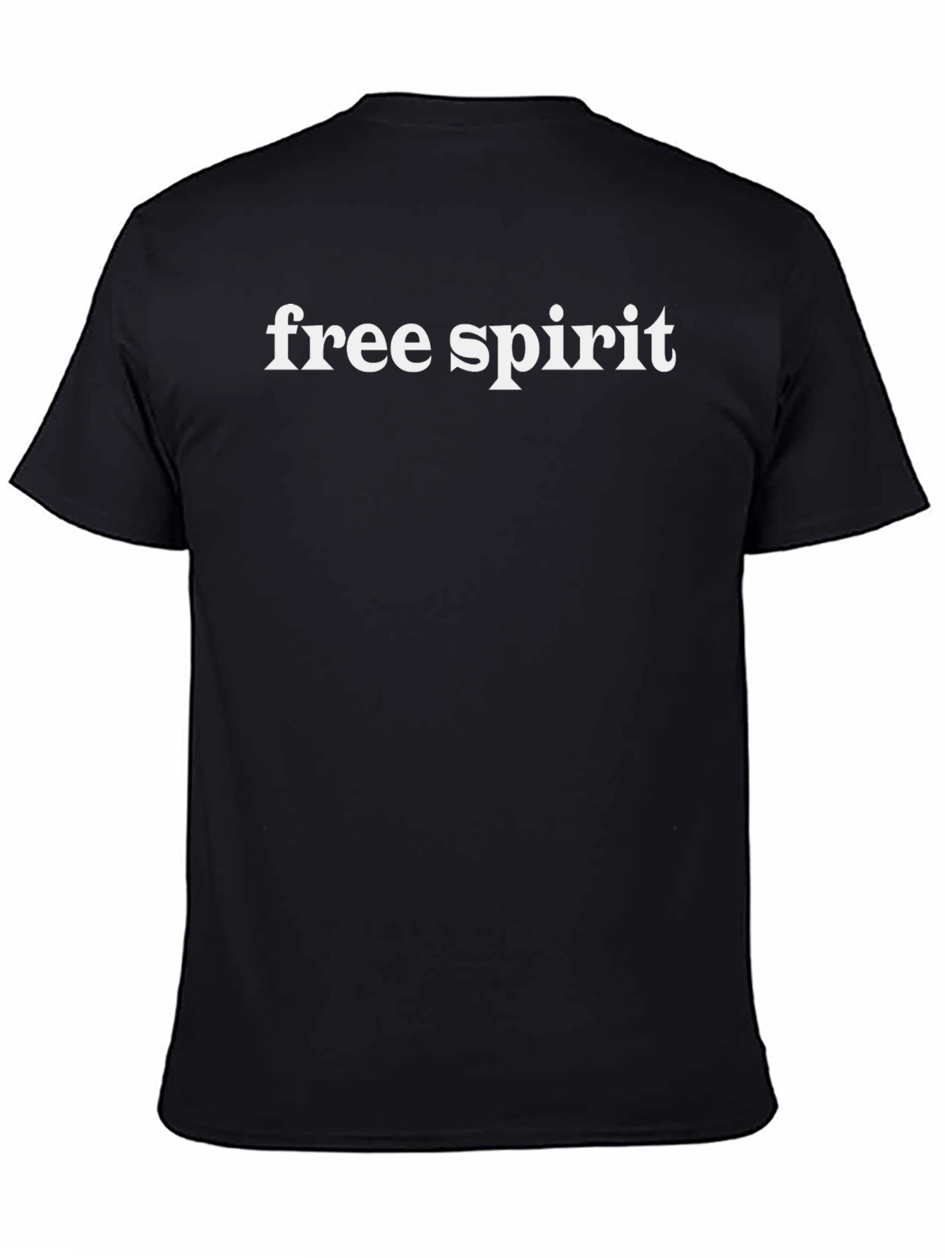 Black Free Spirit Black Crew Neck T-Shirt view 4