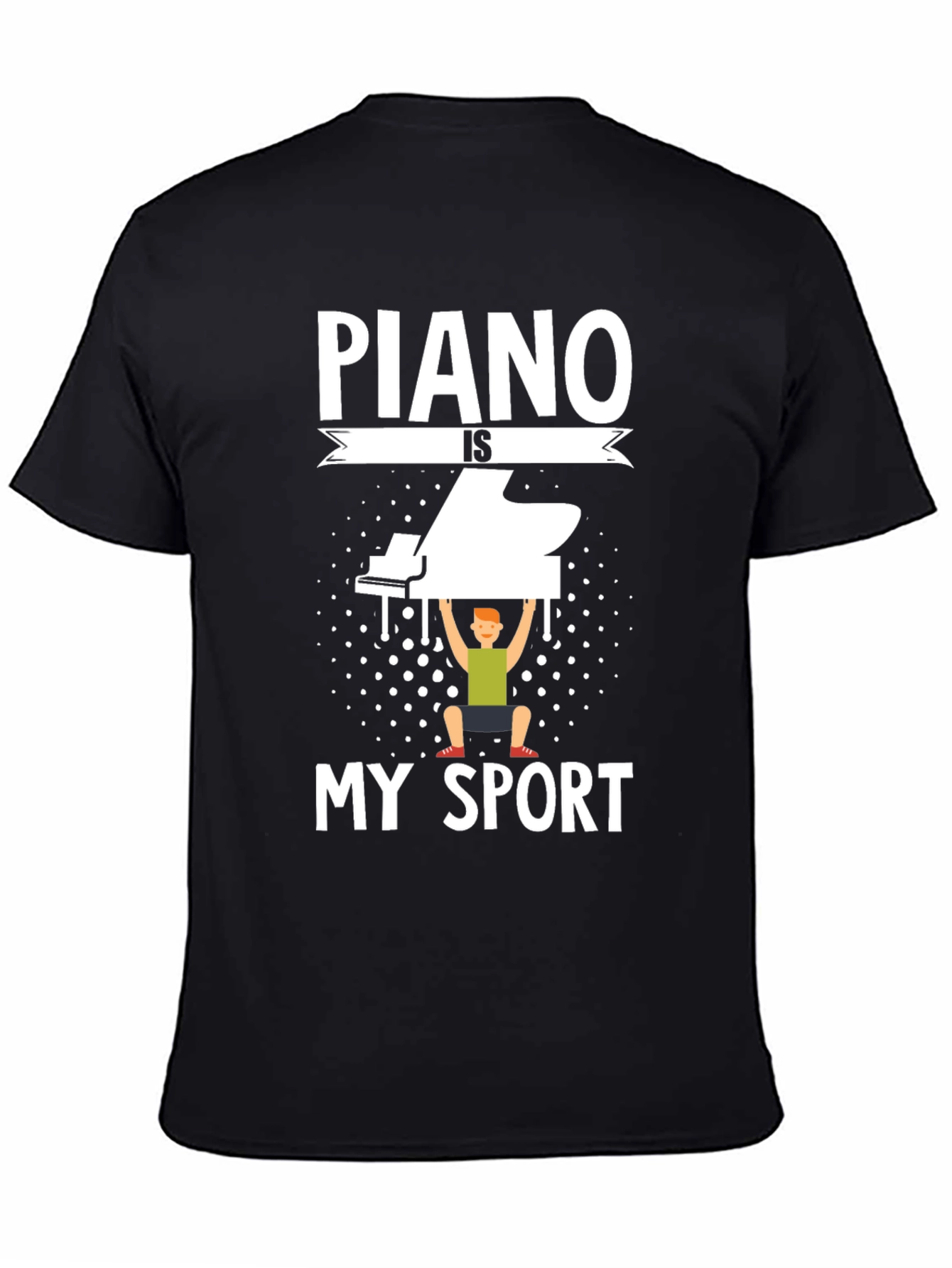 Black Piano is My Sport T-Shirt - Musician Workout Tee view 4