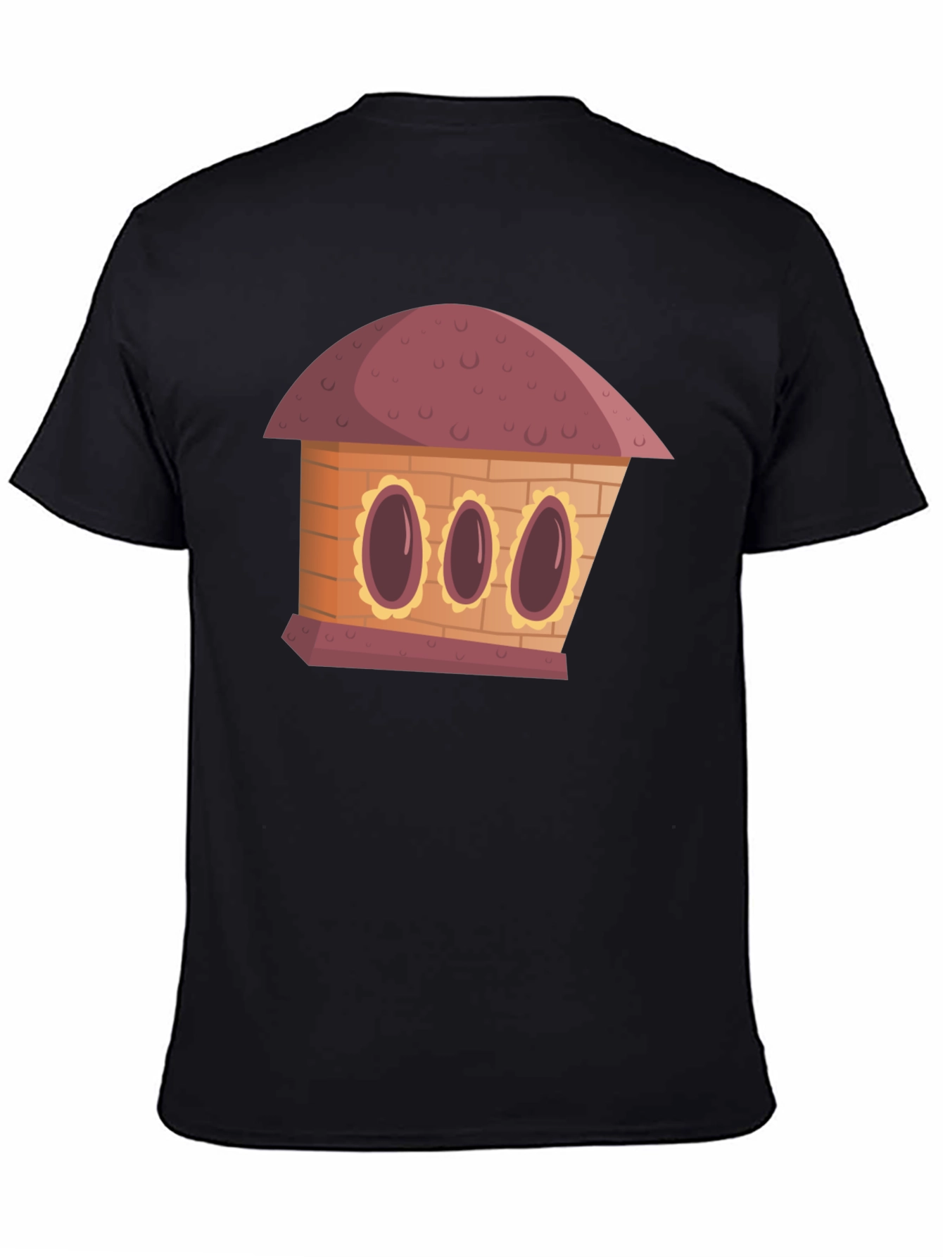Black Cartoon House Graphic Tee - Unique Design view 4