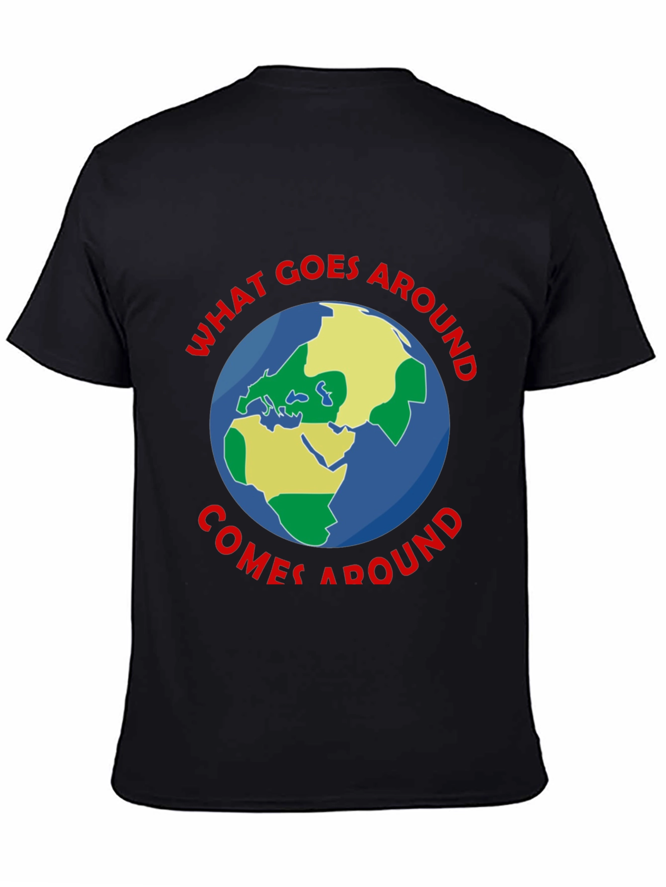 Black What Goes Around T-Shirt - Earth Graphic Tee view 4