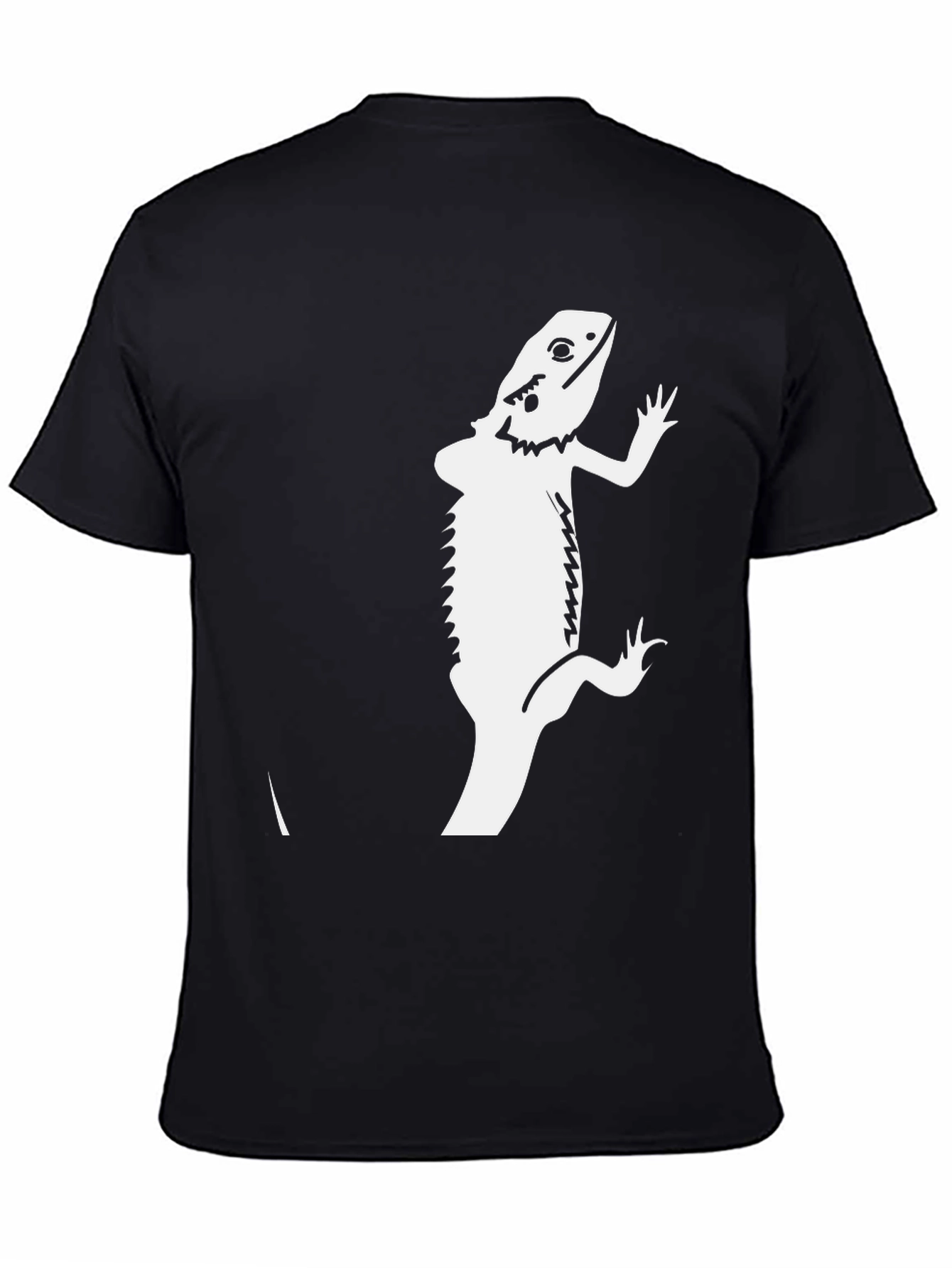 Black Bearded Dragon Graphic Tee - Black Cotton T-Shirt view 4