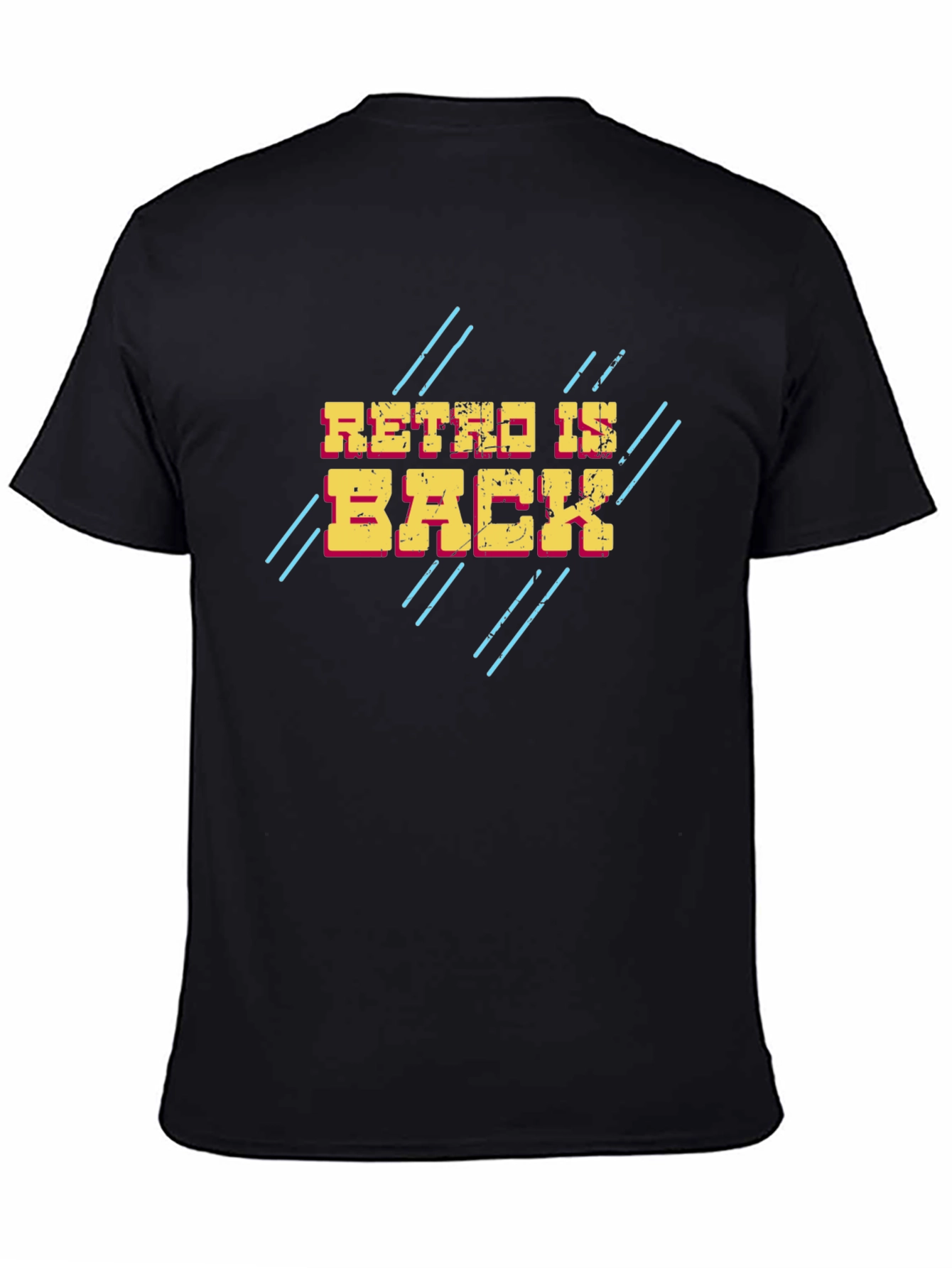 Black Retro Is Back Men's Black Graphic T-Shirt view 4