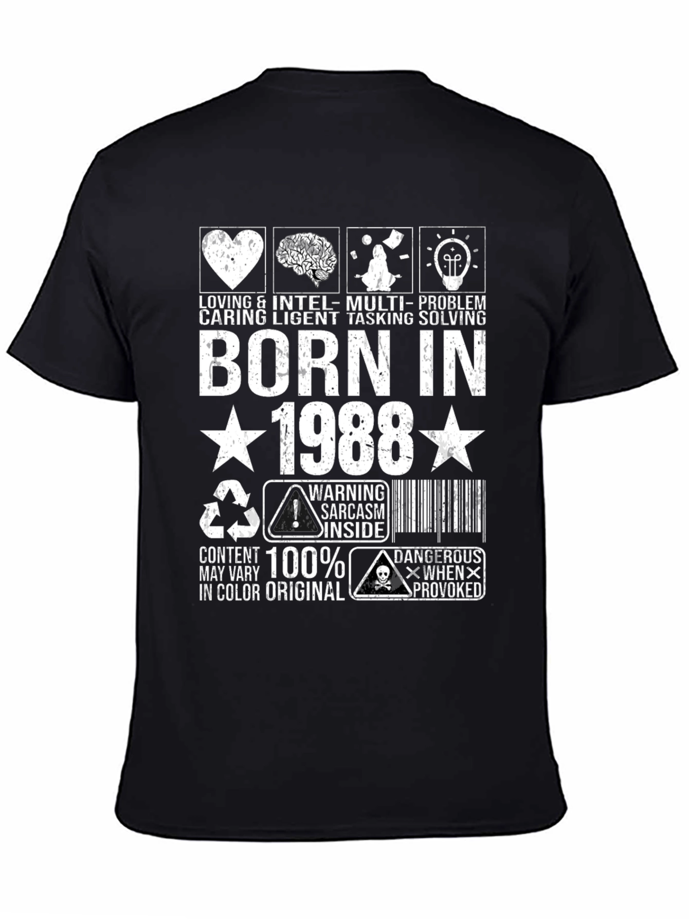 Black Born In 1988 Graphic T-Shirt view 4