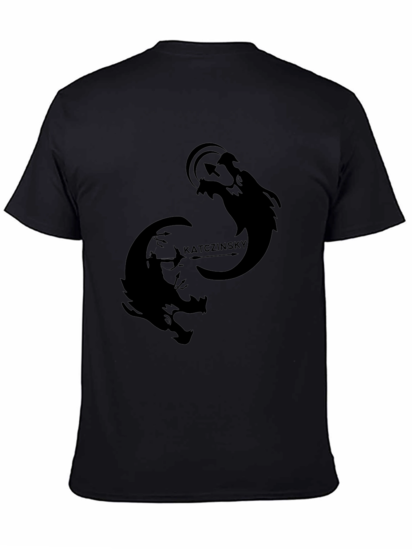 Black Men's Black Graphic Tee - Katczinsky Design view 4