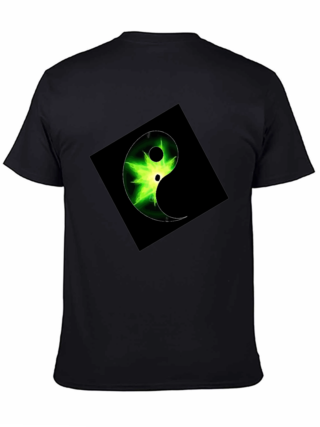 Black Yin Yang Graphic Tee - Black Cotton Blend view 4