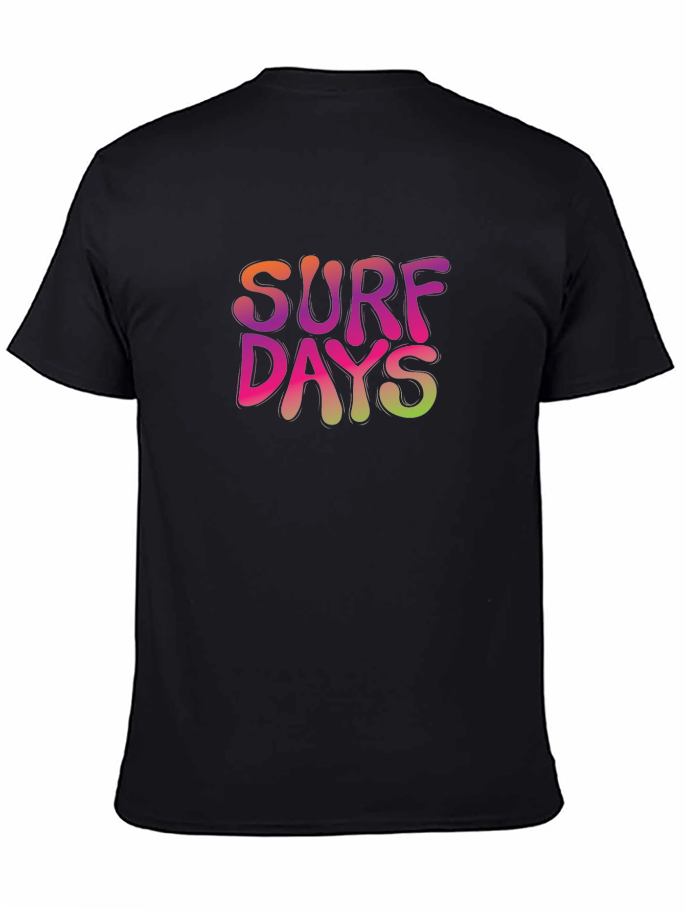 Black Surf Days Graphic Tee - Black Cotton T-Shirt view 4