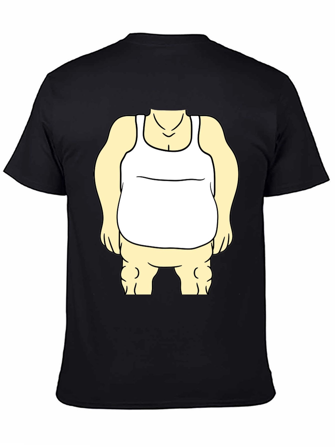 Black Funny Cartoon Character Graphic Black T-Shirt view 4