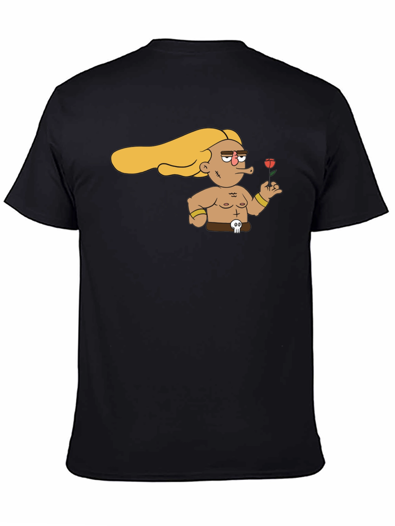 Black Cartoon Warrior T-Shirt - Unique Graphic Tee view 4