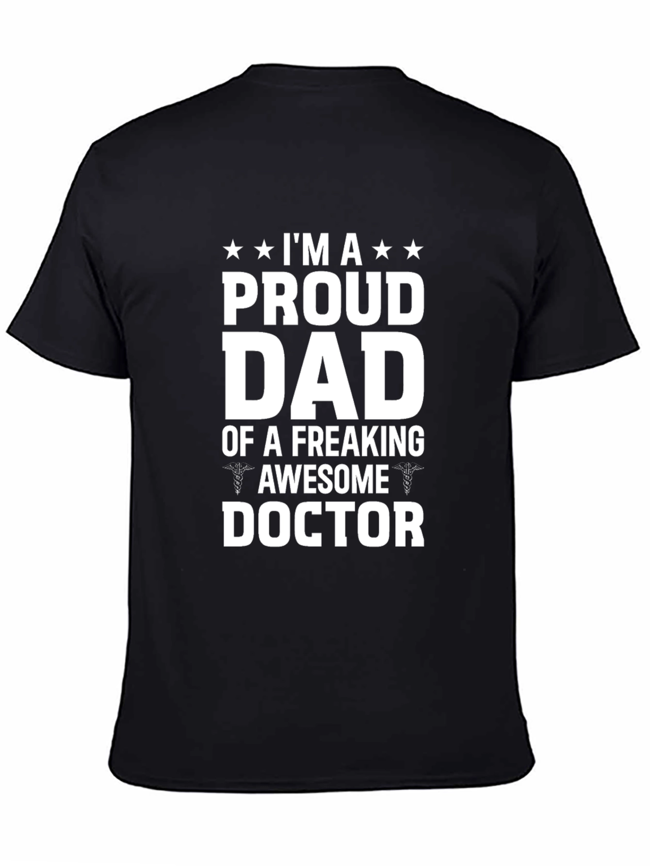 Black Proud Dad of an Awesome Doctor T-Shirt - Black view 4