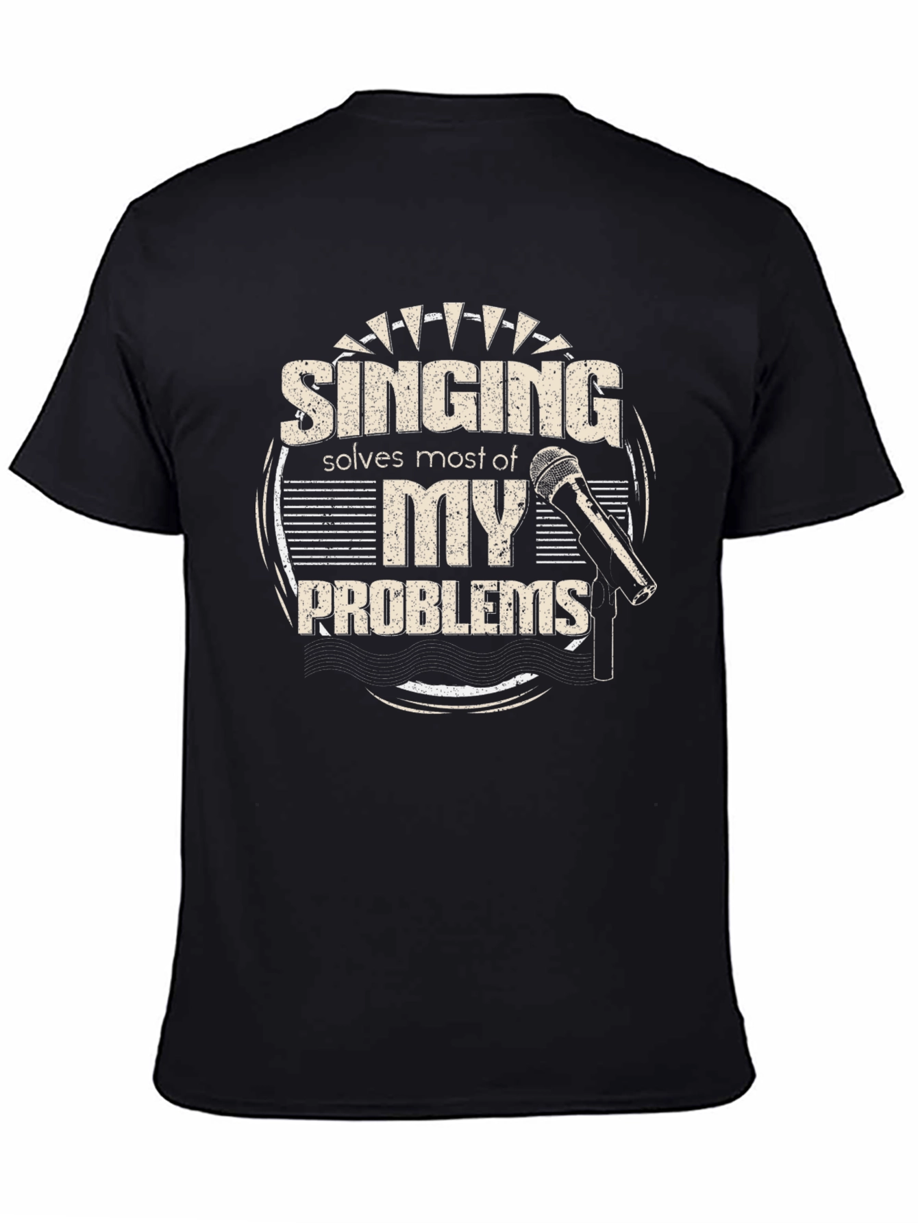 Black Singing Solves Problems T-Shirt view 4