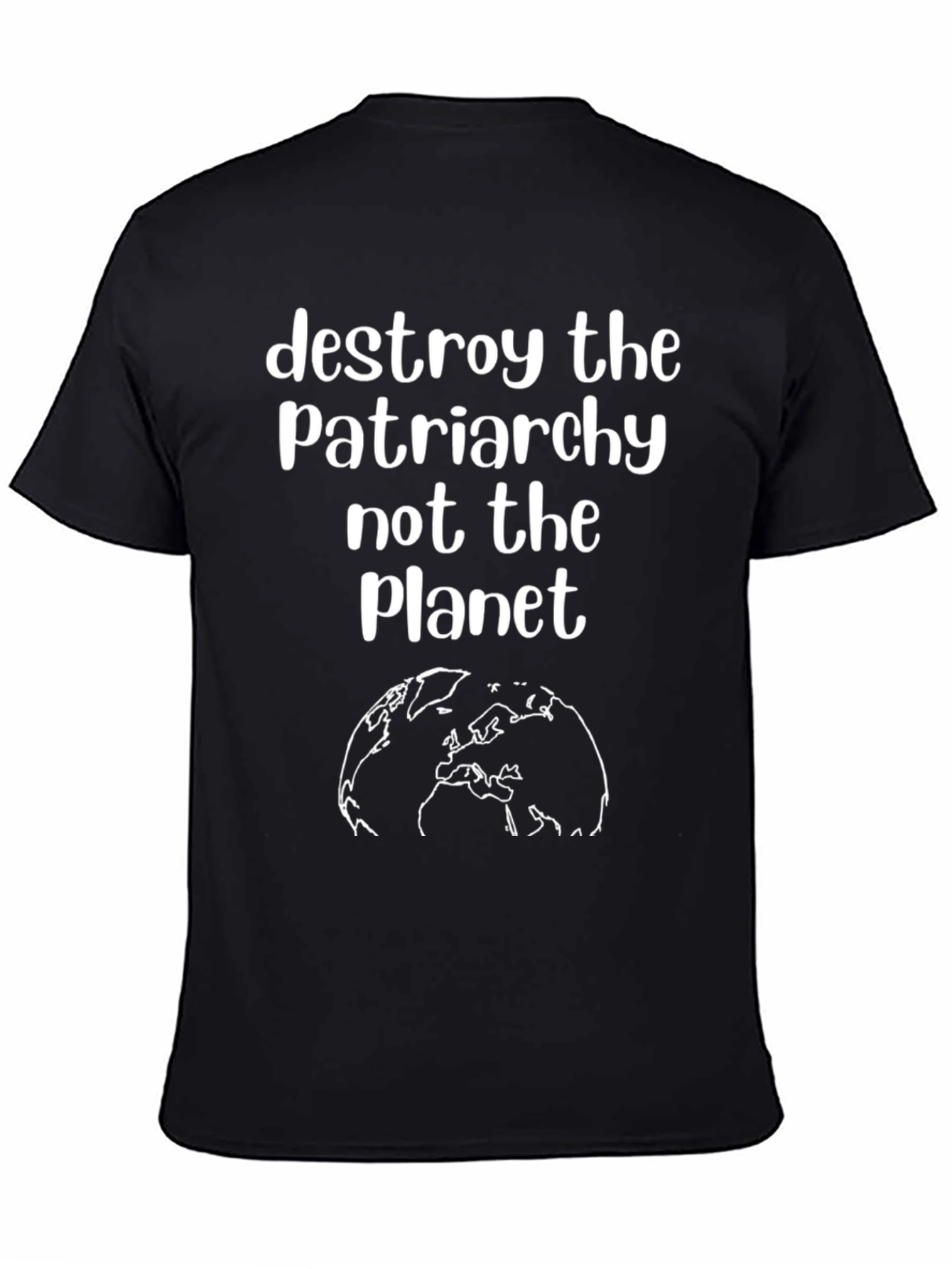 Black Destroy Patriarchy Planet T-Shirt view 4