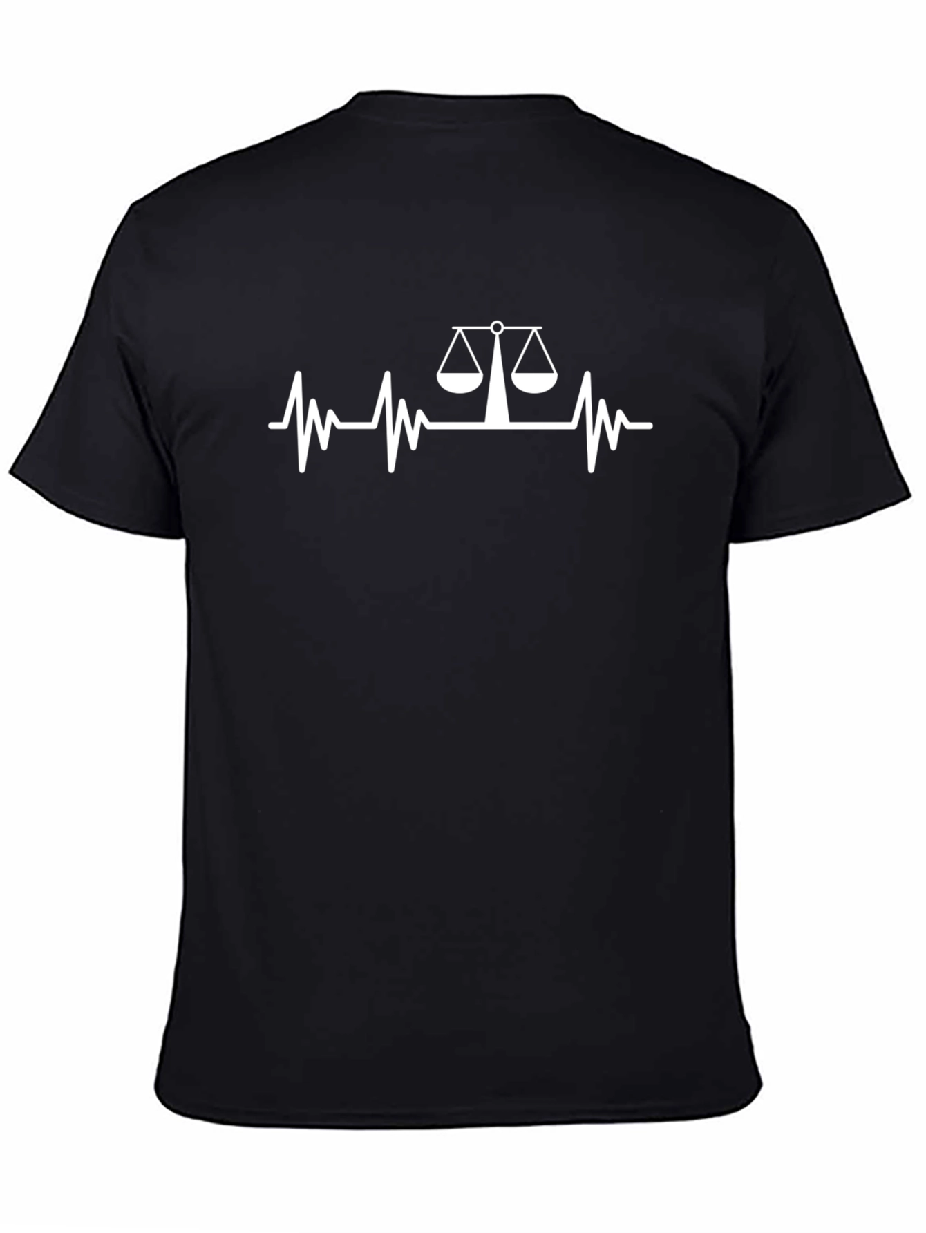 Lawyer Scales Heartbeat Graphic Tee - Black Cotton T-Shirt - 4