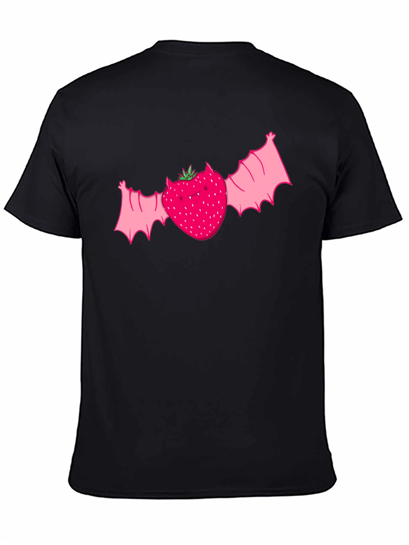 Black Strawberry Bat Graphic Tee - Unique Horror Style view 4