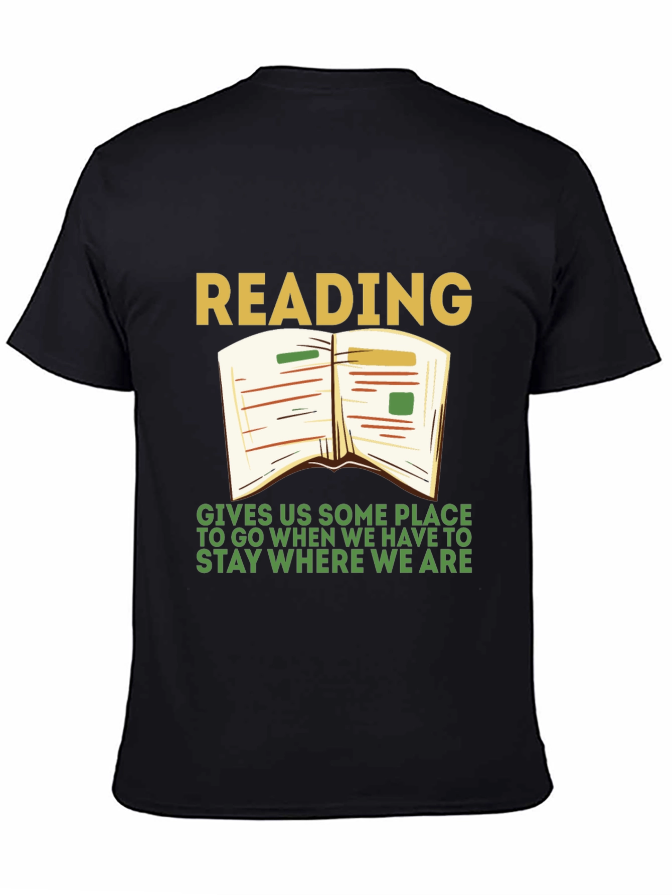 Black Reading T-Shirt: Gives Us Some Place To Go view 4