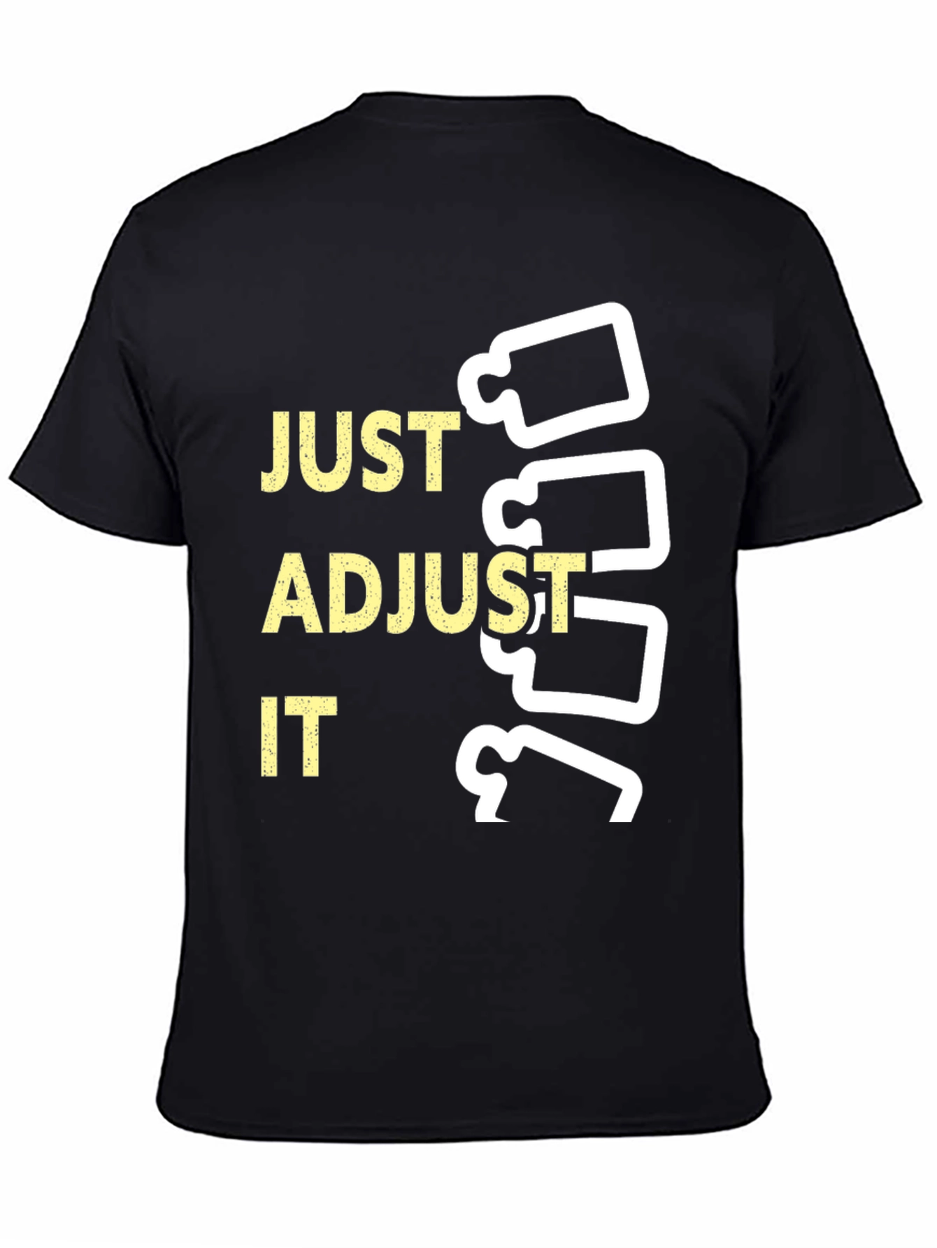 Black Just Adjust It Chiropractic T-Shirt view 4