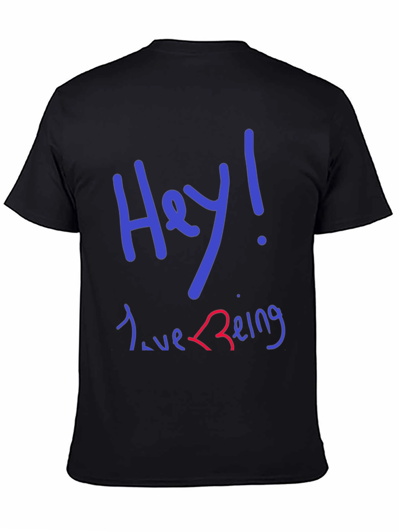 Black Hey! Love Being T-Shirt - Black Graphic Tee view 4
