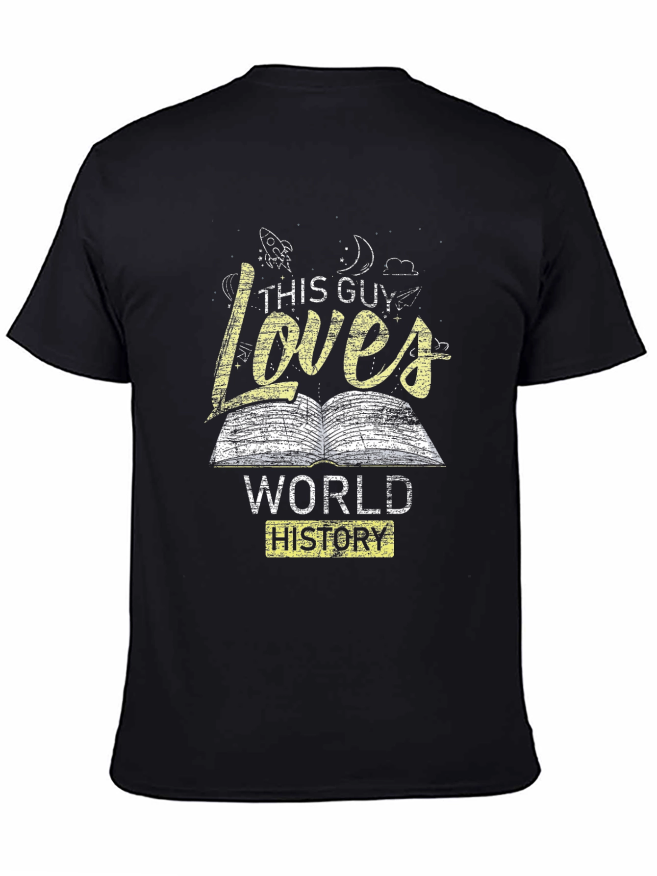 Black This Guy Loves World History Graphic T-Shirt view 4
