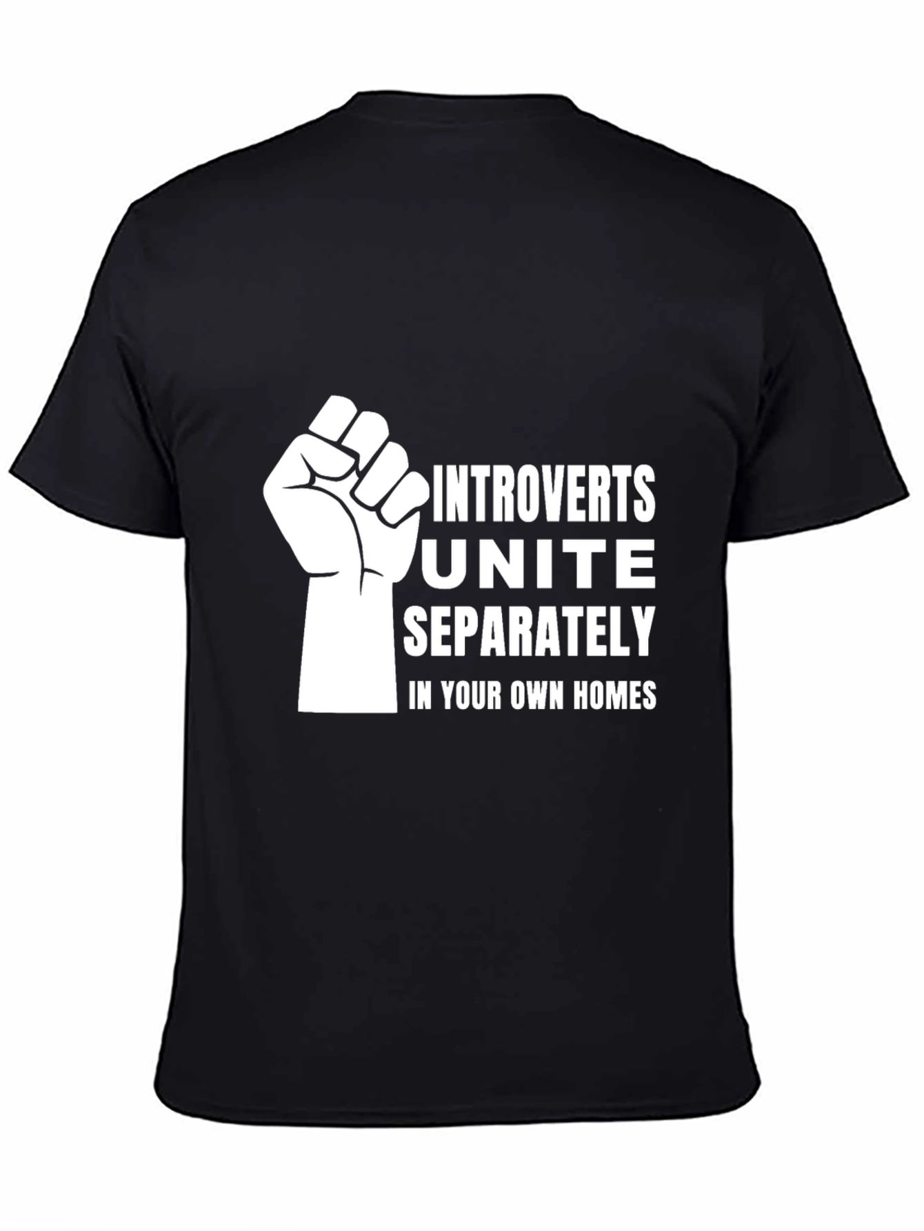 Black Introverts Unite Separately T-Shirt, Funny Slogan Tee view 4