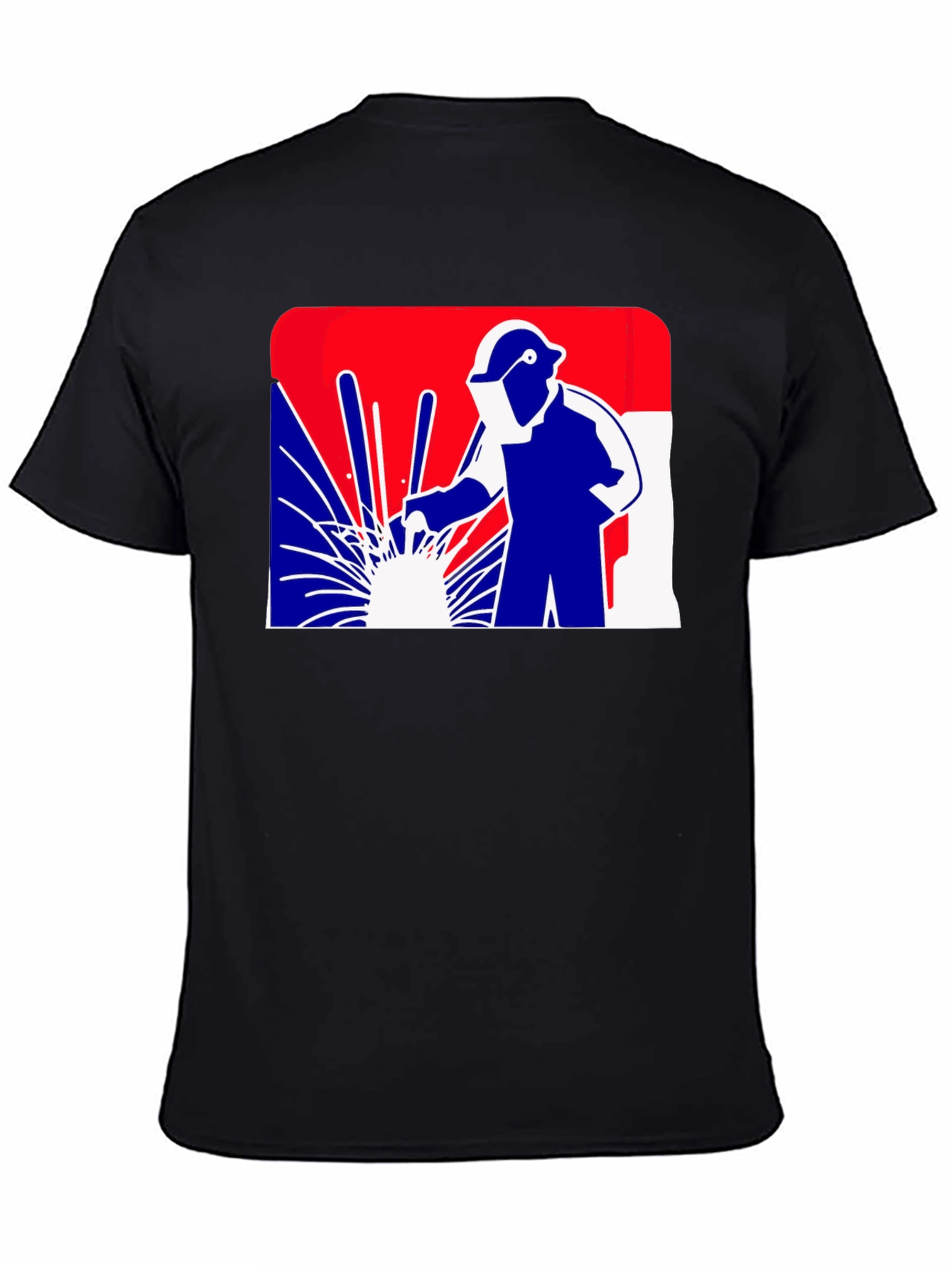 Black Welder Graphic T-Shirt - Patriotic Design view 4