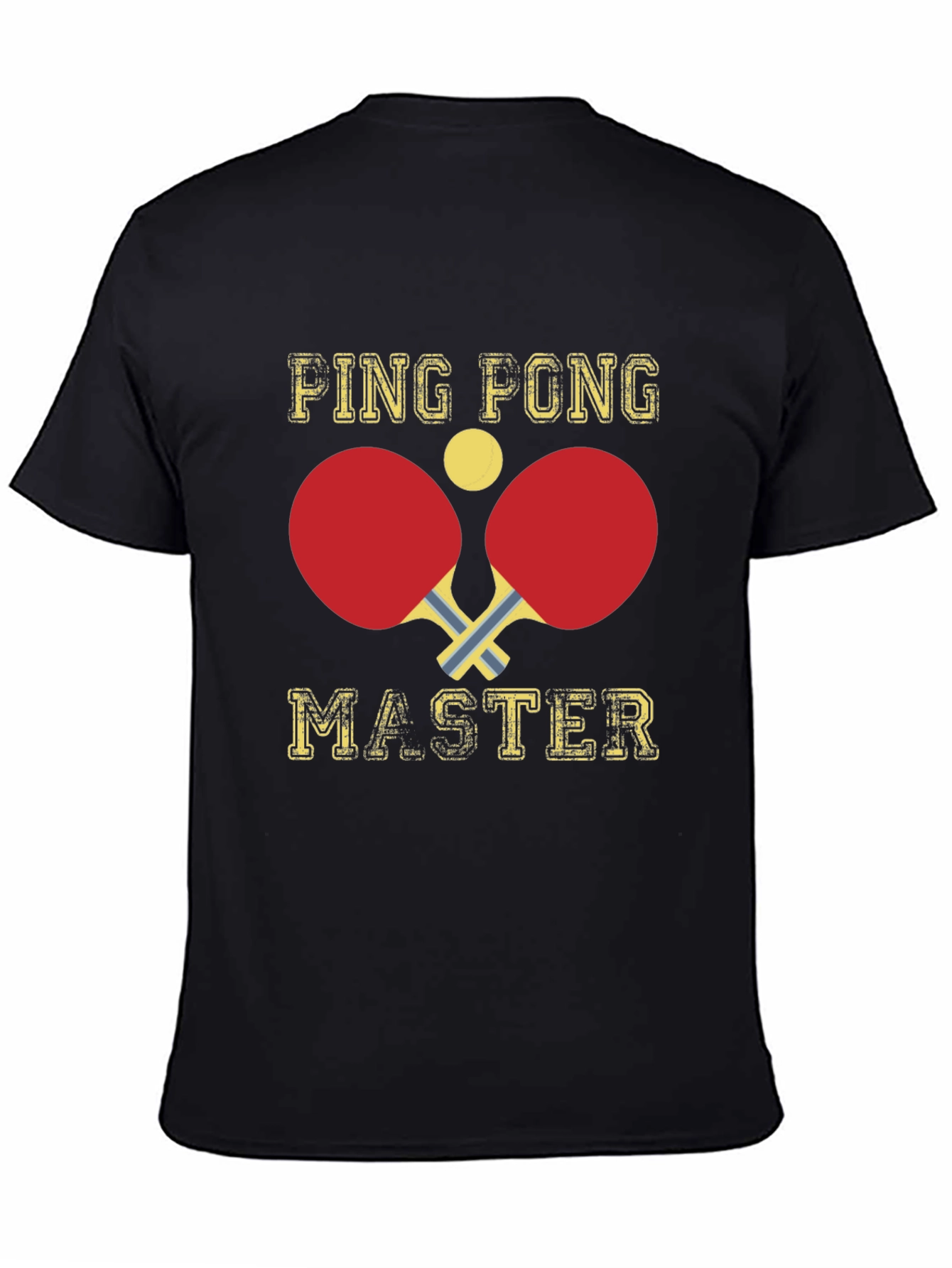 Black Ping Pong Master Graphic T-Shirt view 4