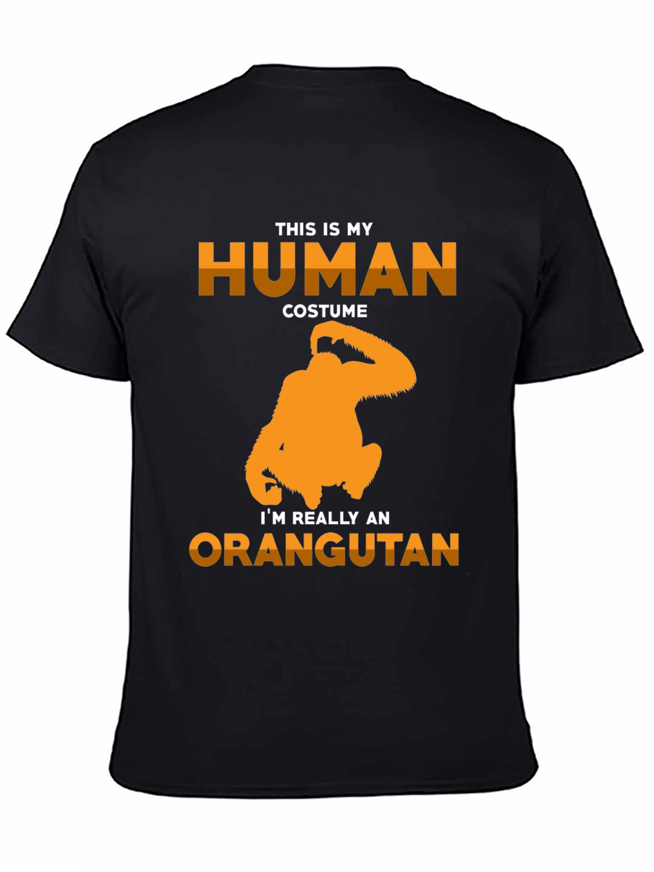 Black Human Costume Orangutan Graphic T-Shirt view 4