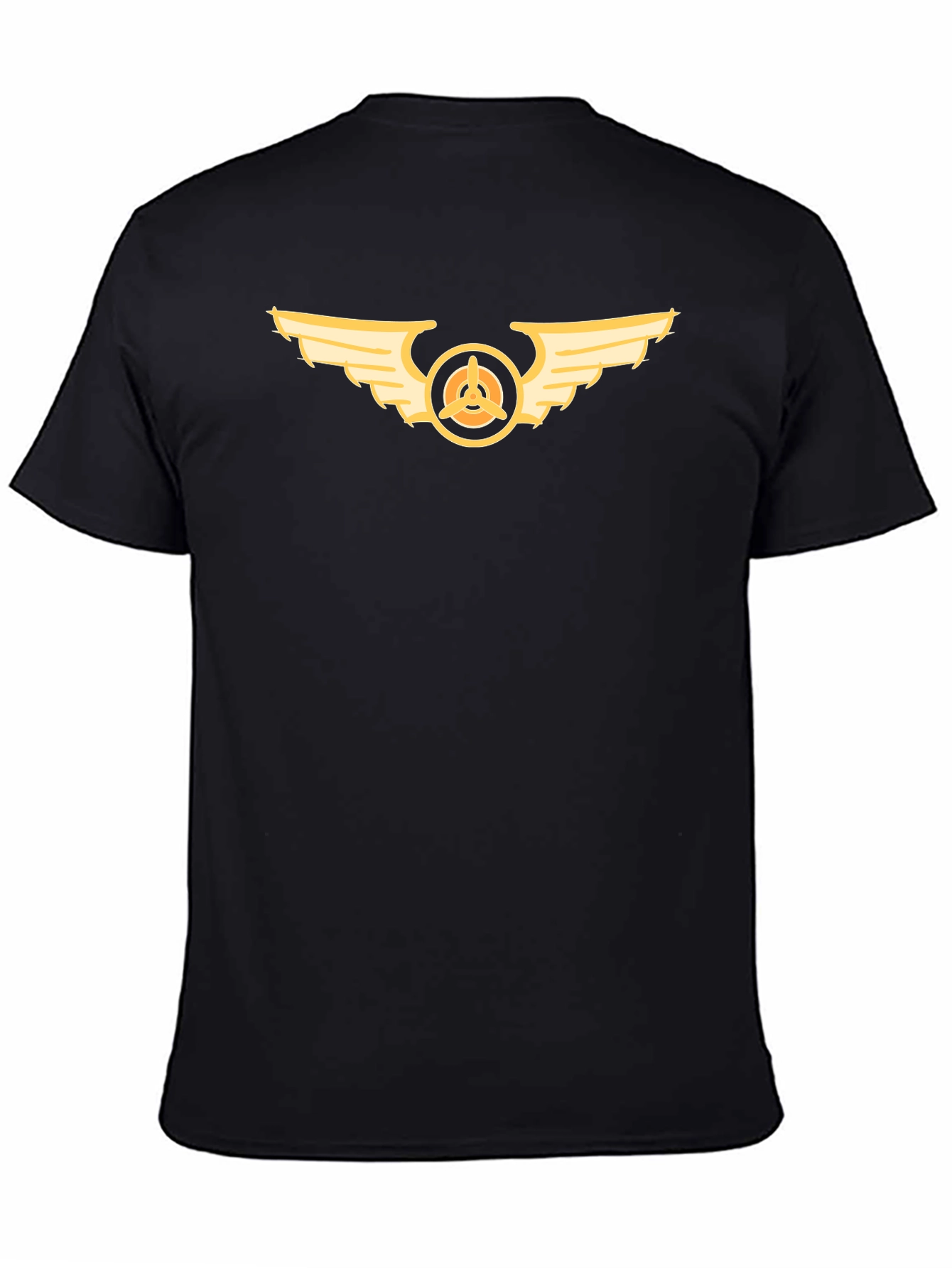 Black Winged Propeller Graphic Black Tee view 4