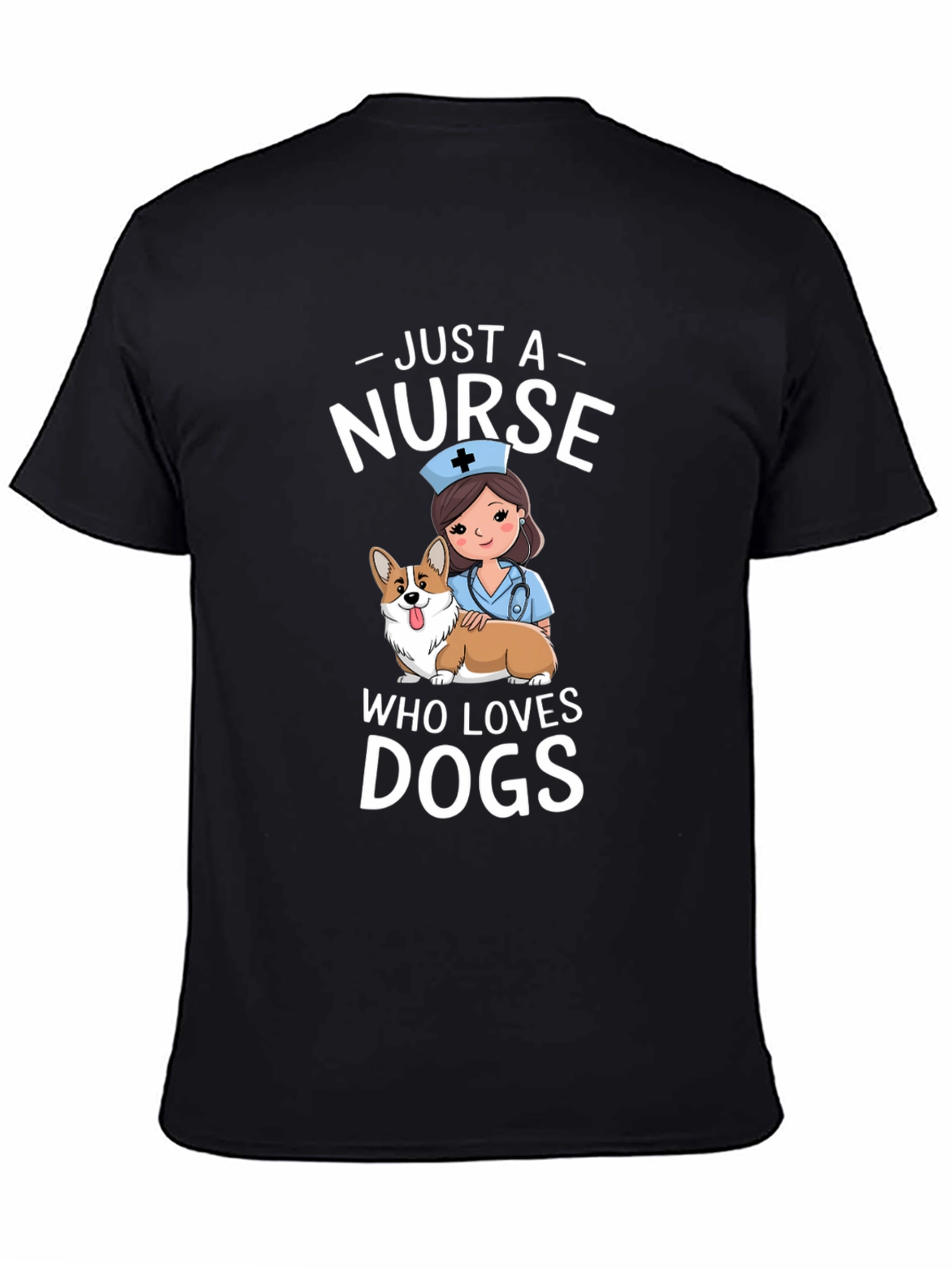 Black Just A Nurse Who Loves Dogs T-Shirt view 4