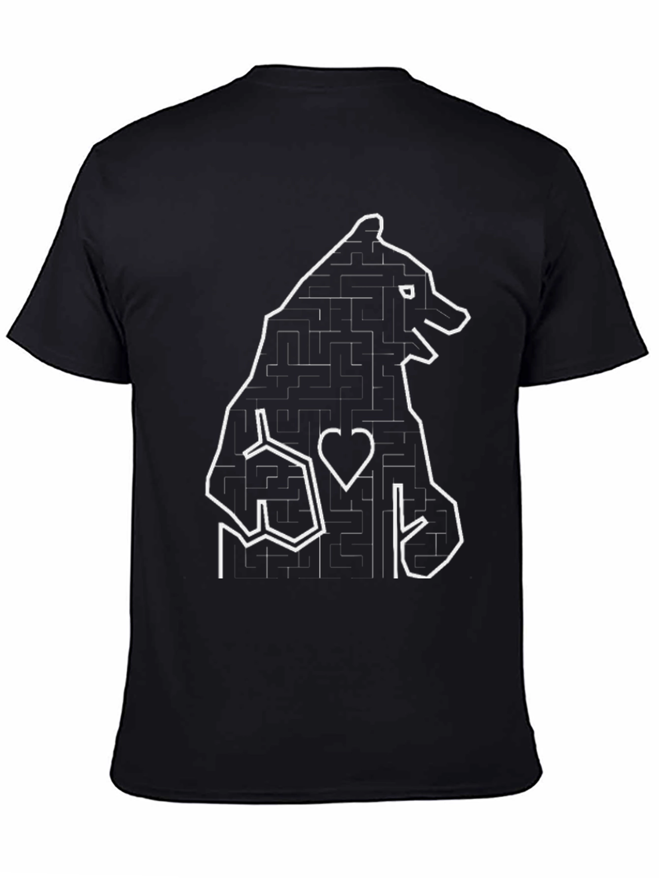 Bear Maze Graphic T-Shirt - Black - 4