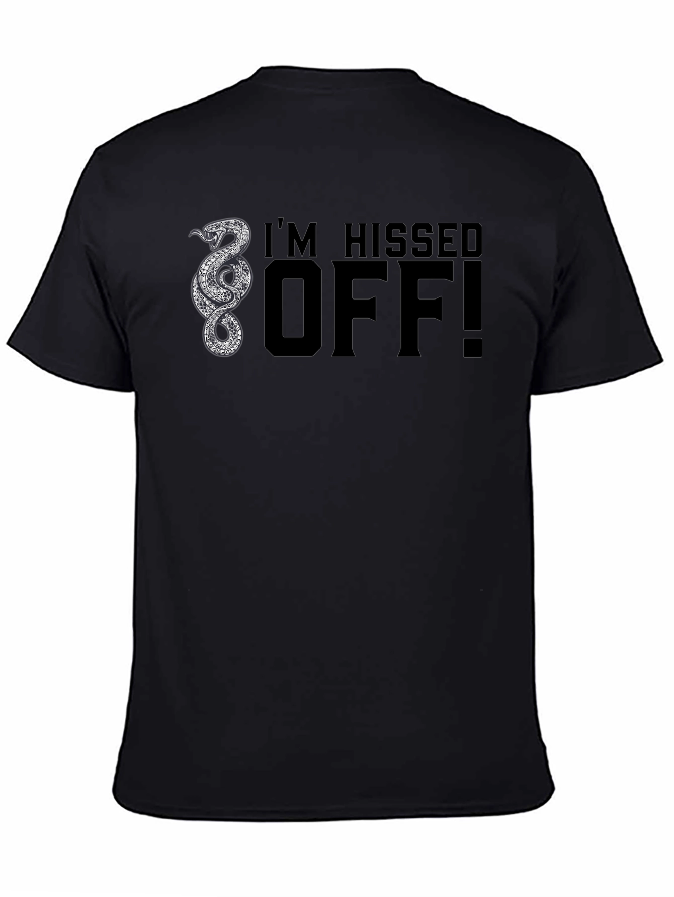 Black Hissed Off Graphic Tee - Funny Snake T-Shirt view 4