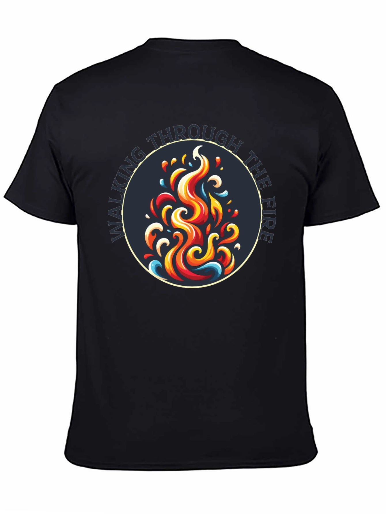 Black Walking Through the Fire Graphic Tee - Black view 4