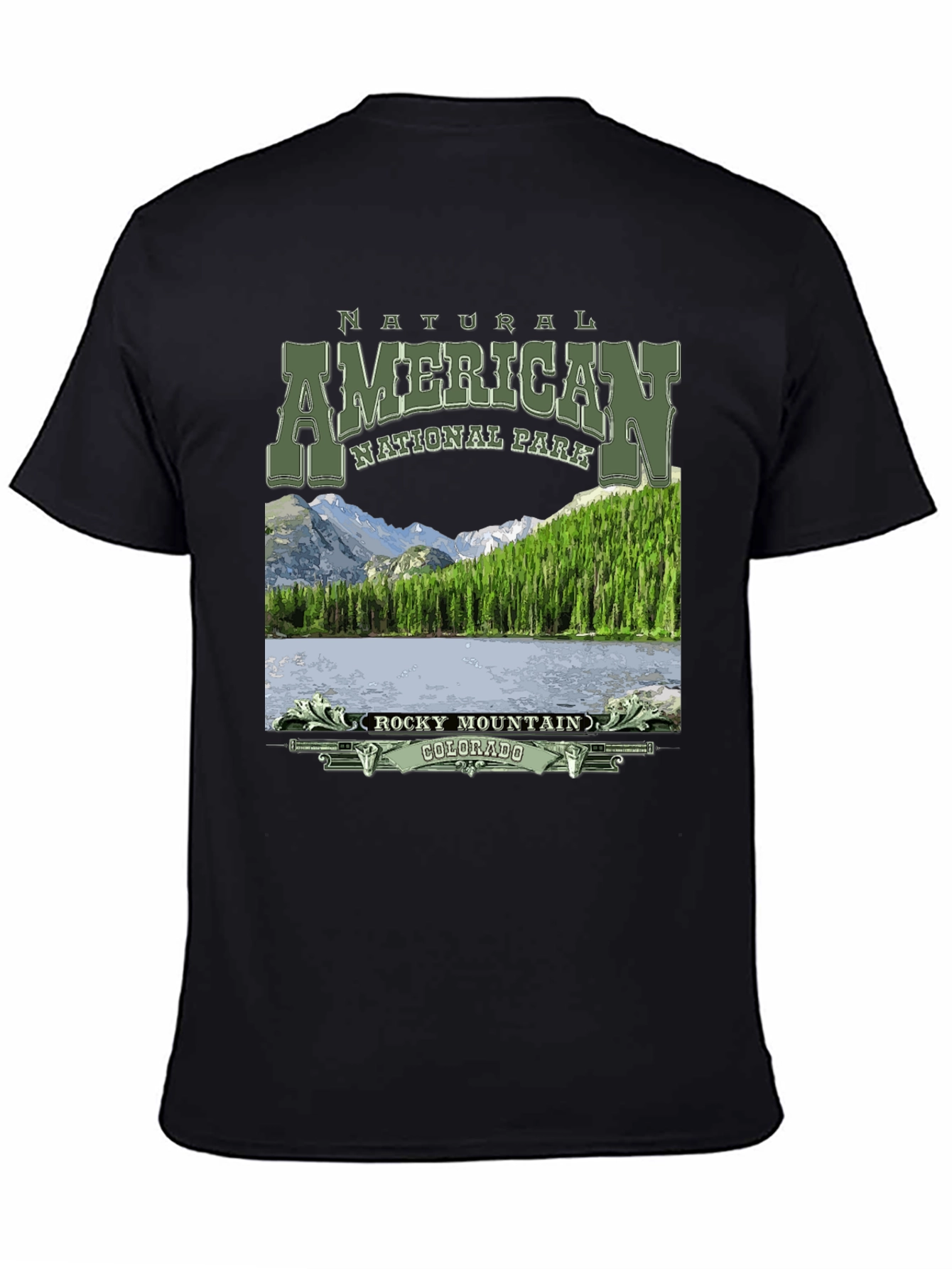 Black Rocky Mountain National Park T-Shirt view 4