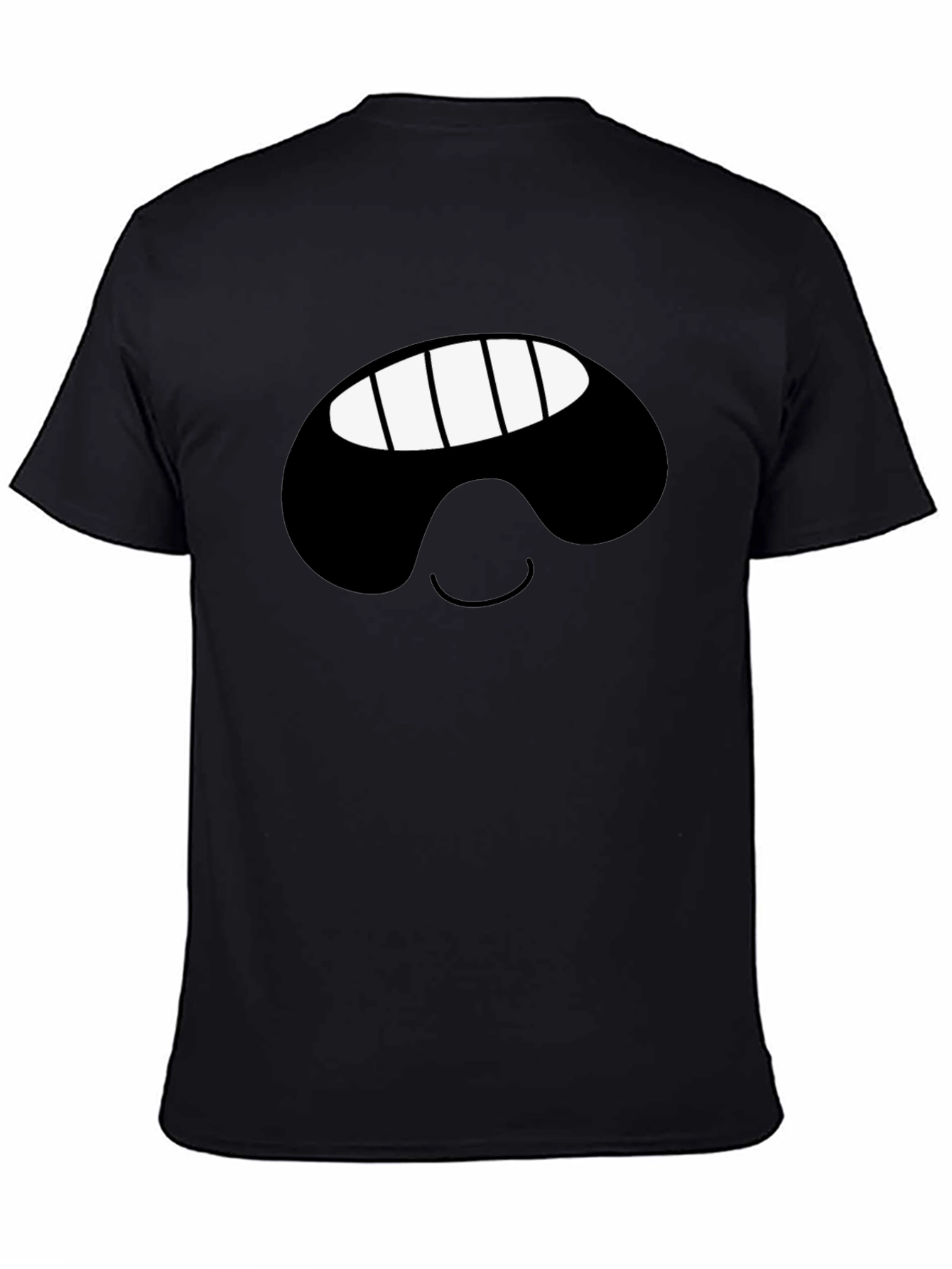Black Smiling Face Black T-Shirt view 4