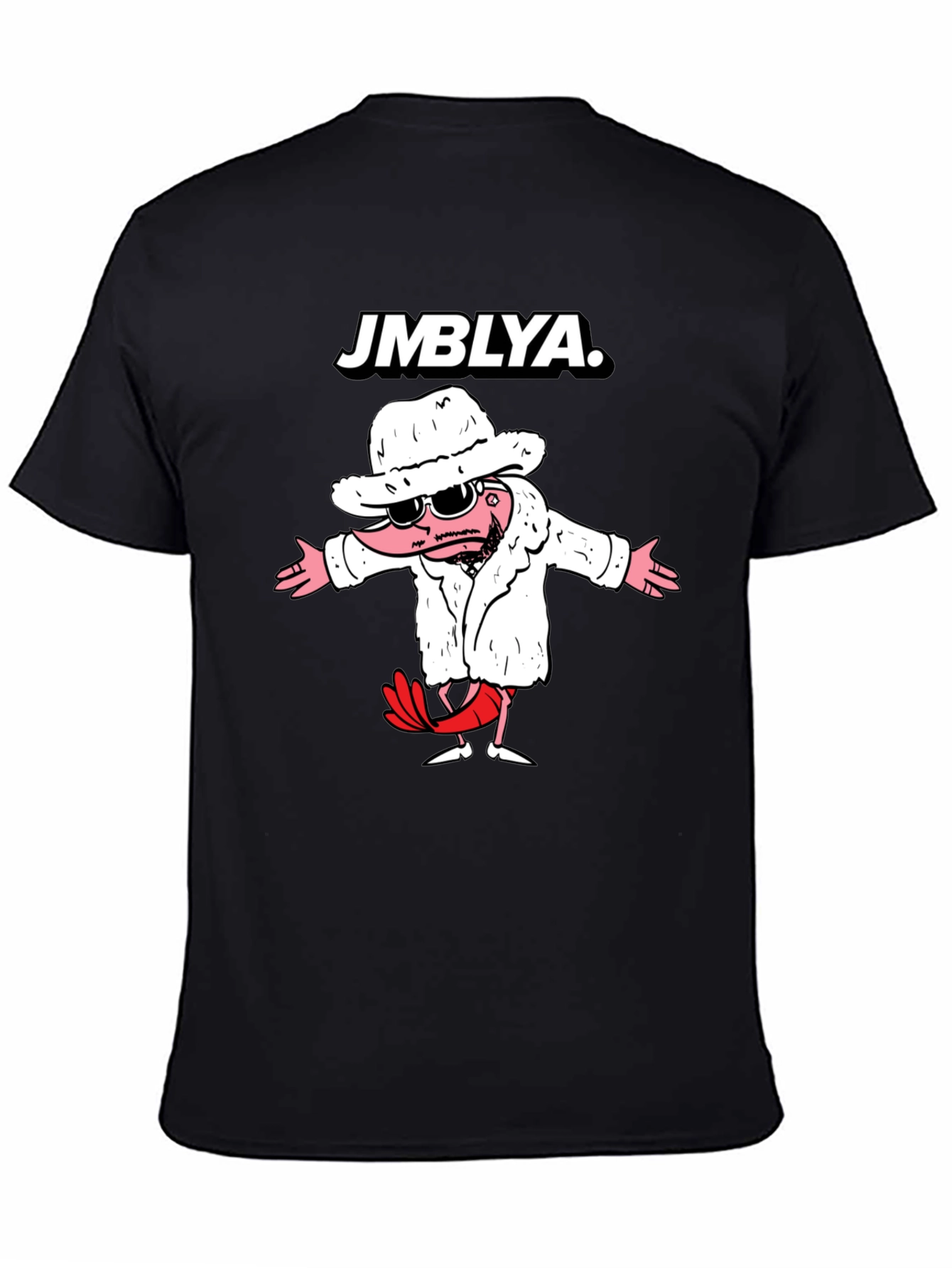 Black JMBYLA Cartoon Character Graphic T-Shirt view 4