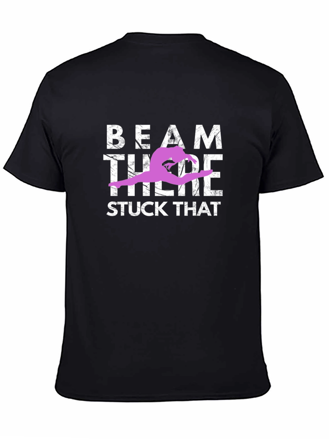 Black Gymnastics Beam T-Shirt - Stuck That Landing Tee view 4