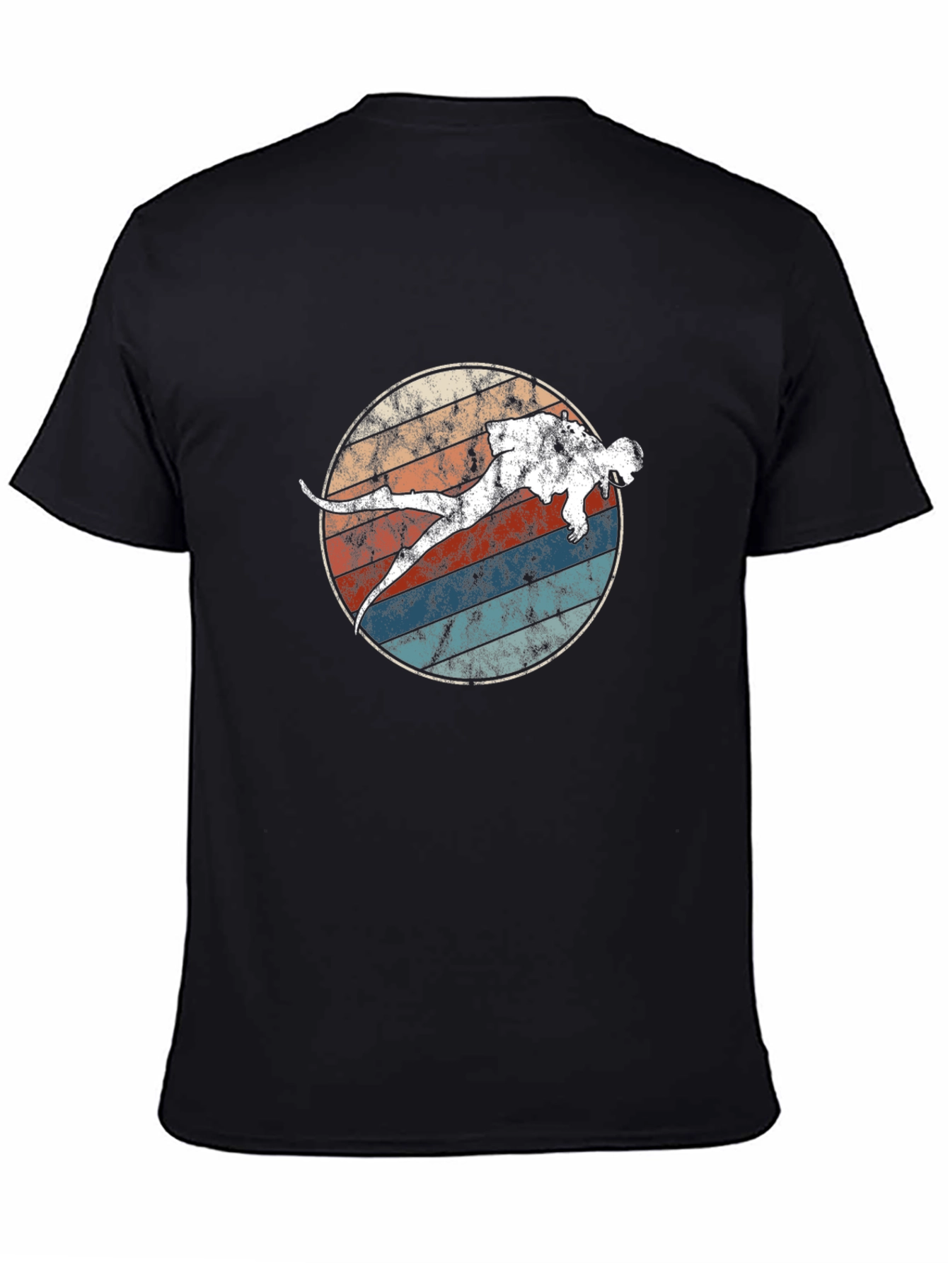 Black Vintage Scuba Diver T-Shirt - Retro Diving Design view 4