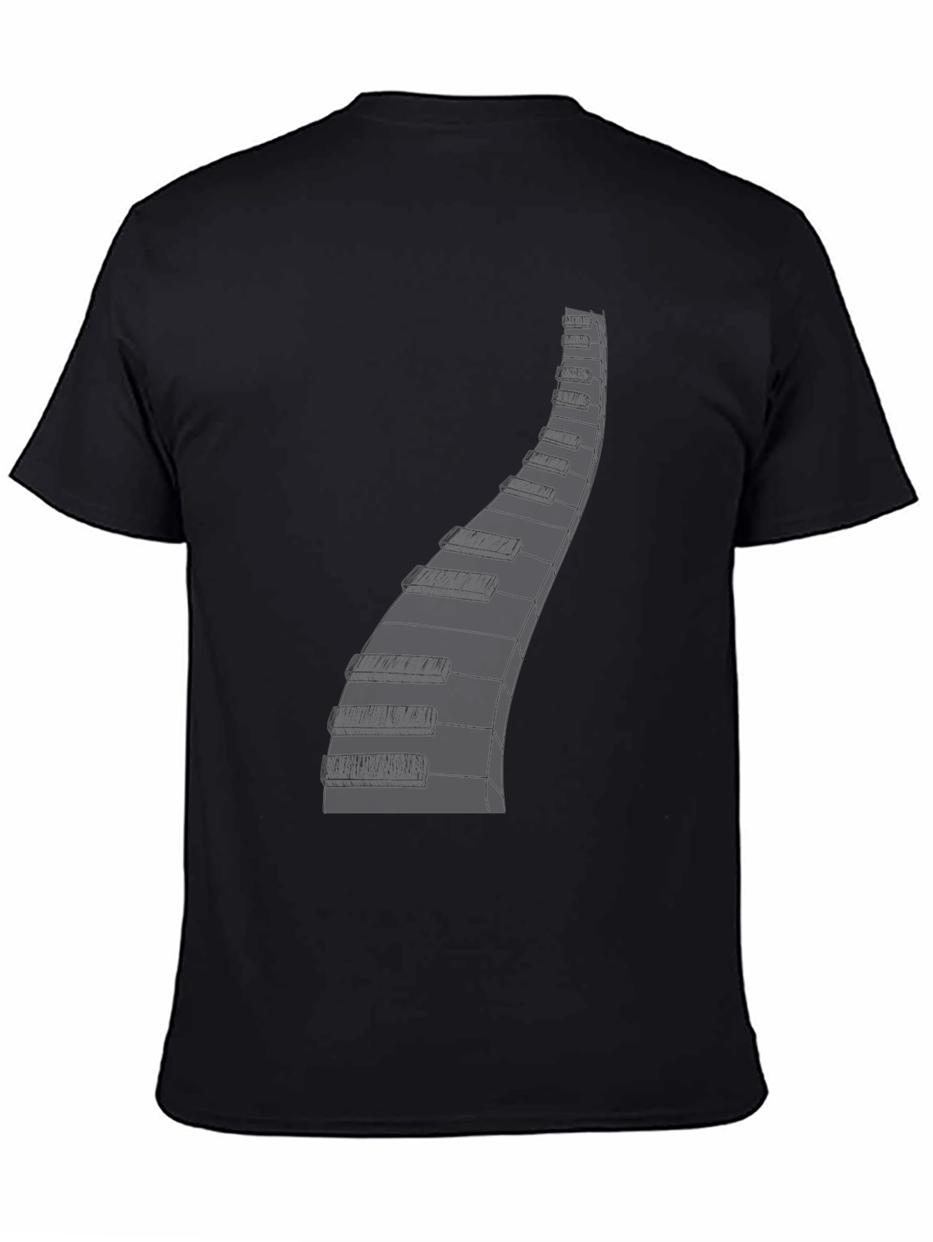 Black Piano Keys Graphic Tee - Musician Style view 4