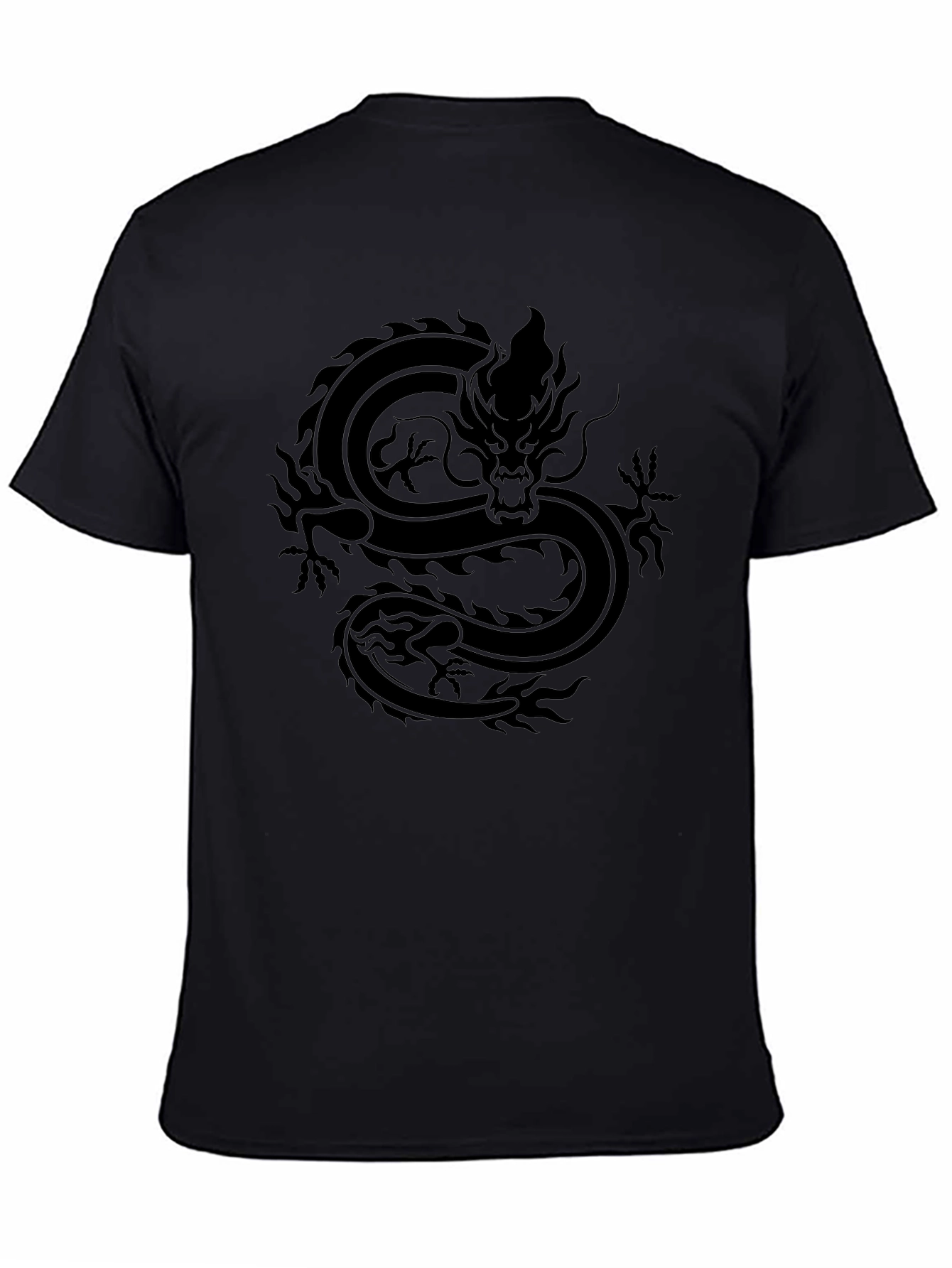 Black Dragon Graphic Black Tee - Men's Casual T-Shirt view 4
