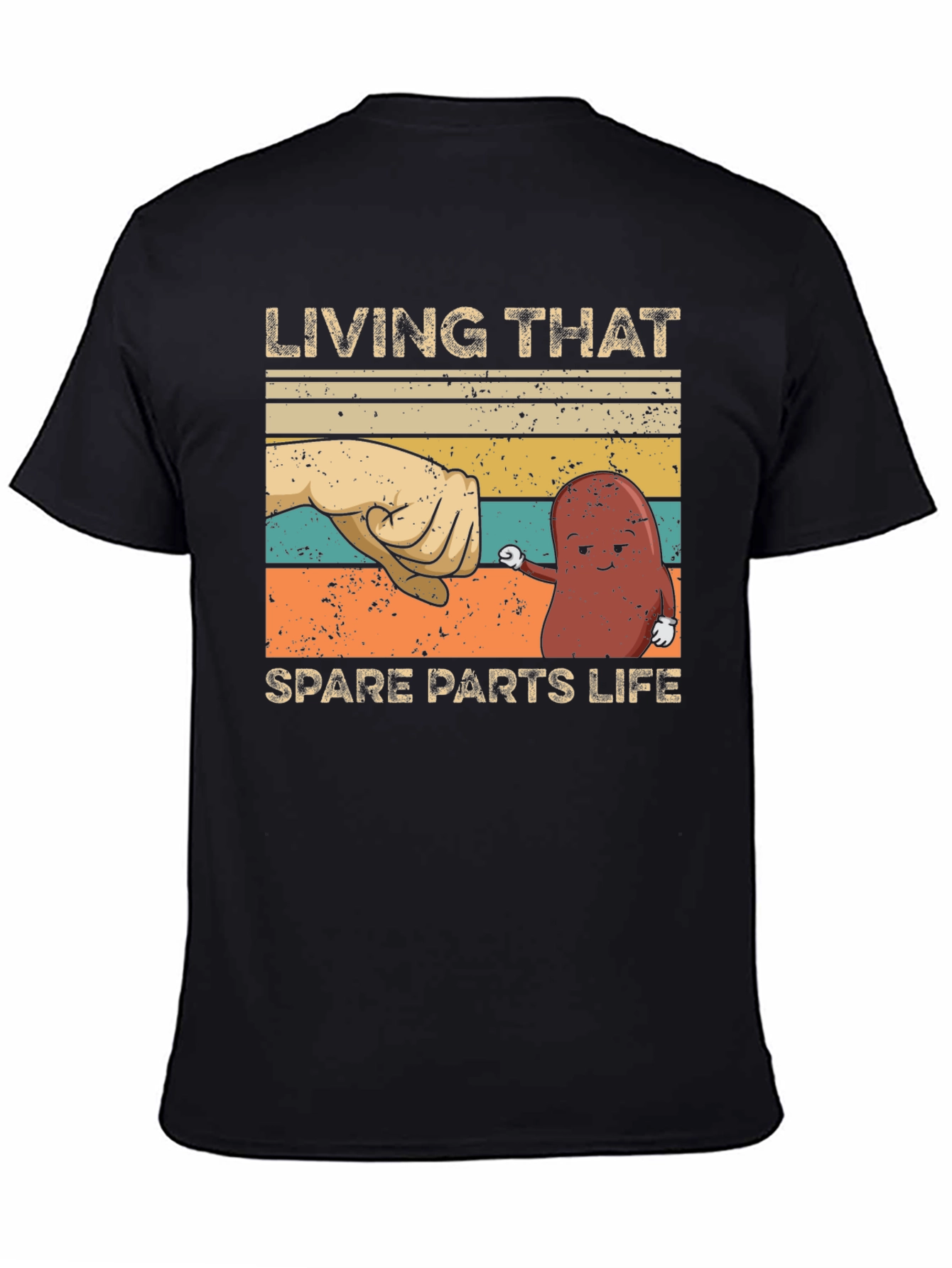 Black Living That Spare Parts Life T-Shirt - Funny Kidney Tee view 4
