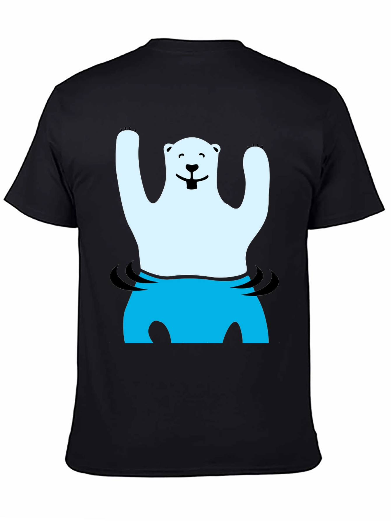 Black Polar Bear in Water Graphic Tee view 4