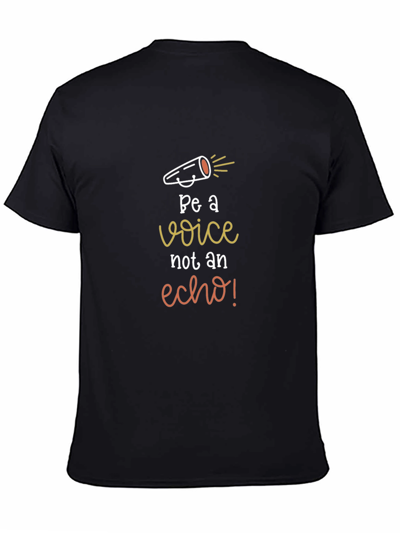 Black Be A Voice Graphic Tee - Inspiring Black T-Shirt view 4