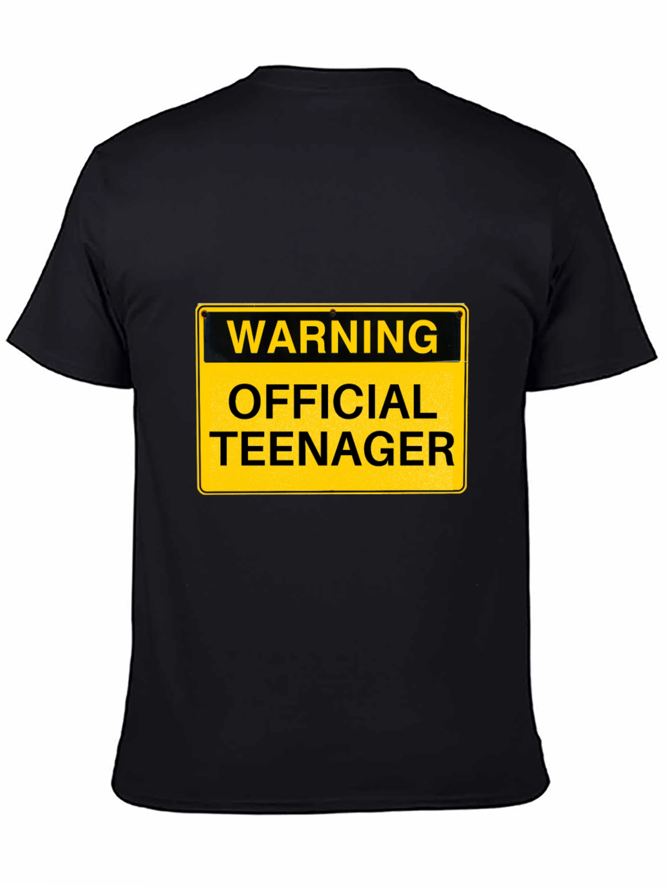 Black Warning Official Teenager T-Shirt - Funny Birthday Tee view 4
