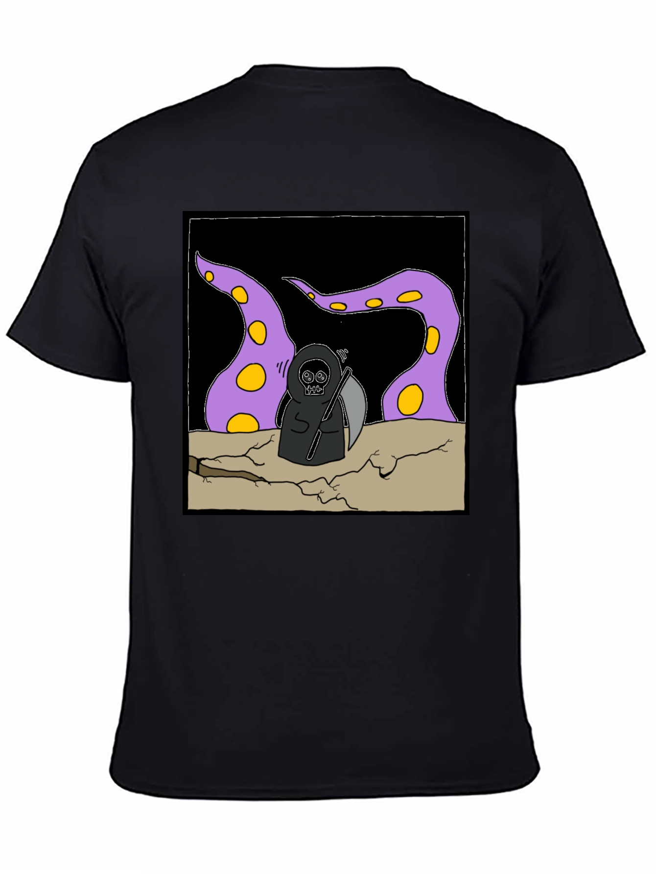 Black Grim Reaper Tentacle T-Shirt view 4