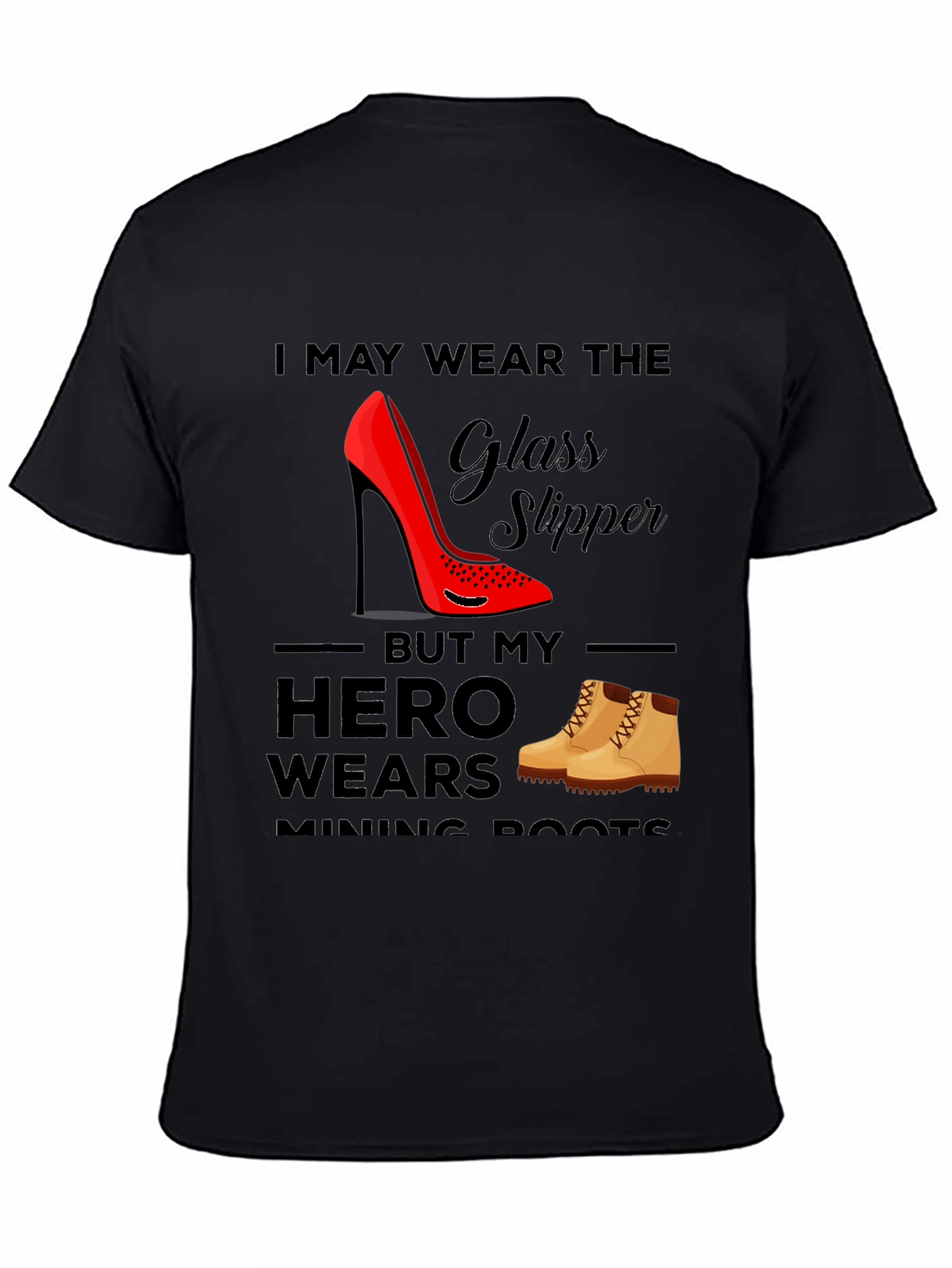 Black Glass Slipper & Mining Boots Tee view 4