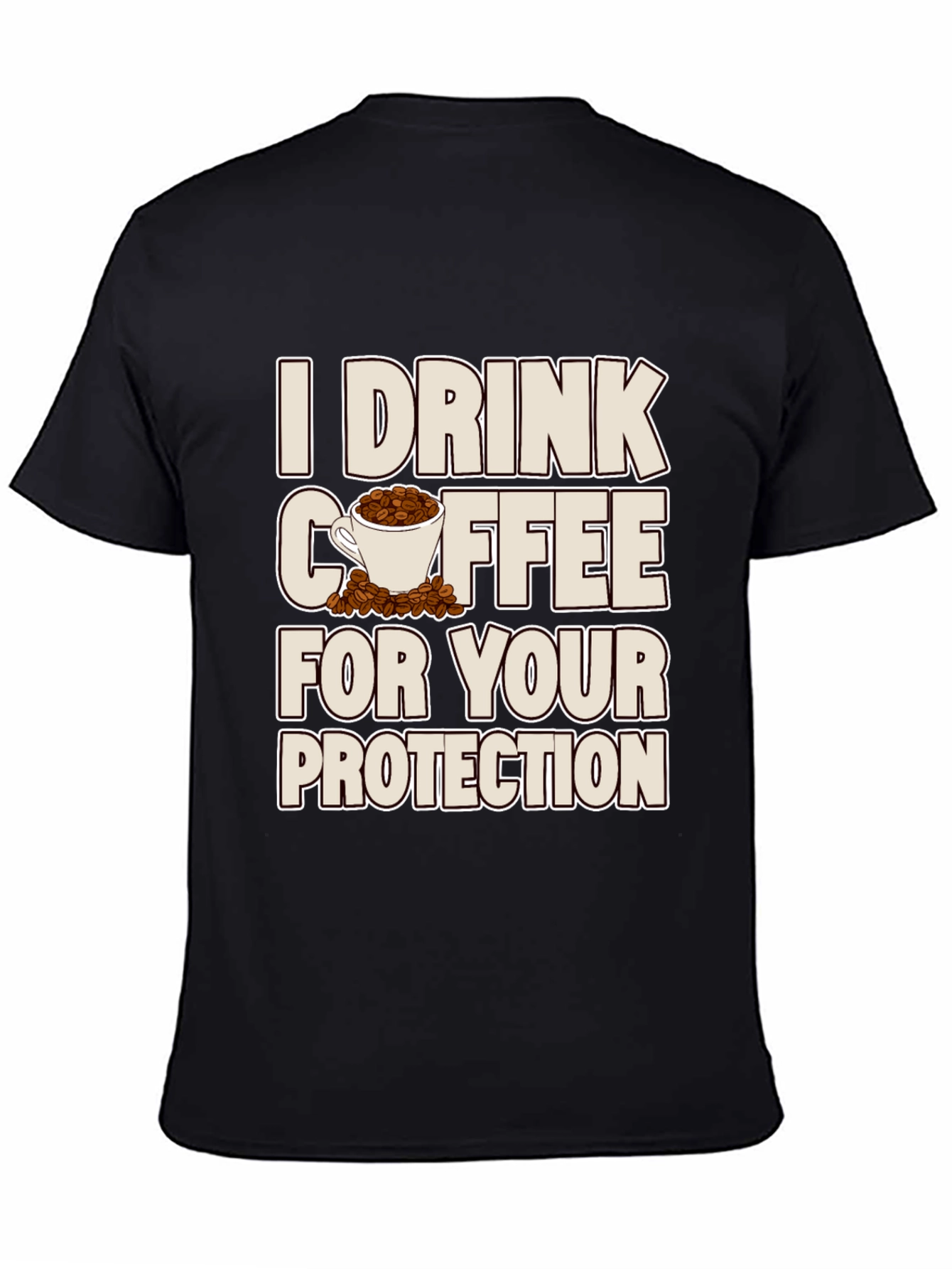 Black Coffee Protection T-Shirt - Sarcastic Graphic Tee view 4