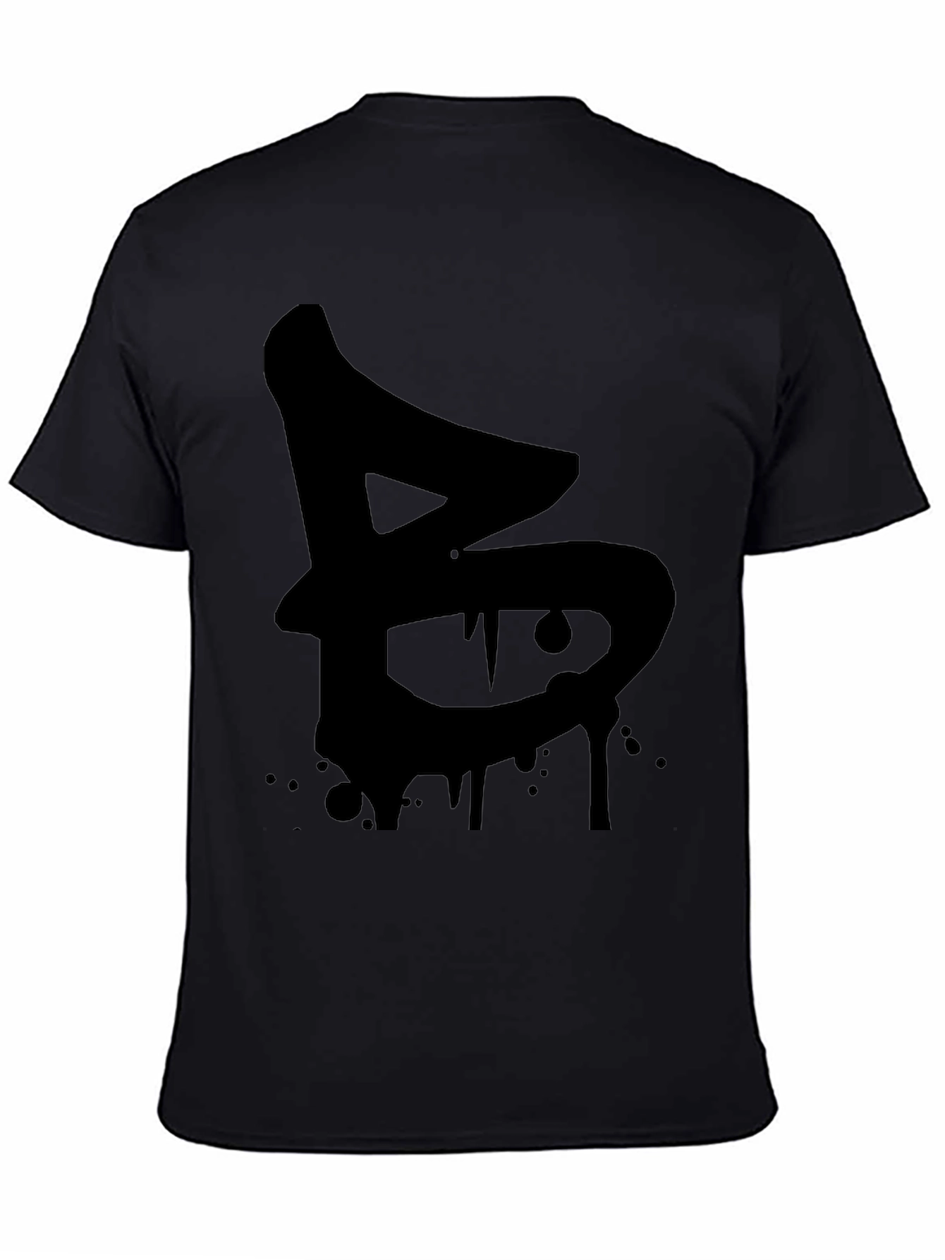 Black Urban Drip Letter B Black Graphic Tee view 4