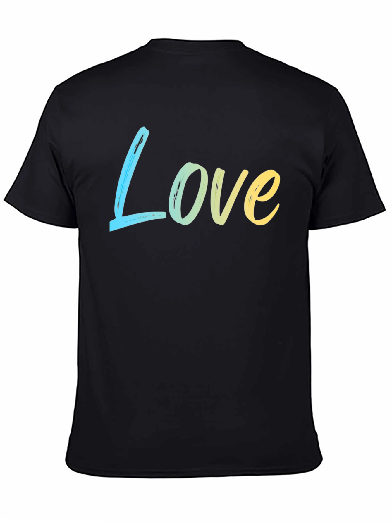 Black Love Gradient Tee - Soft Cotton Blend, Casual Style view 4