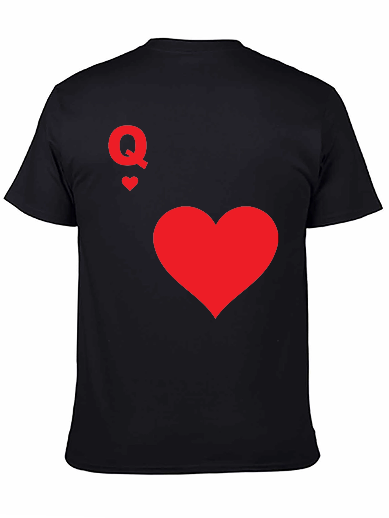 Black Queen of Hearts Black T-Shirt view 4