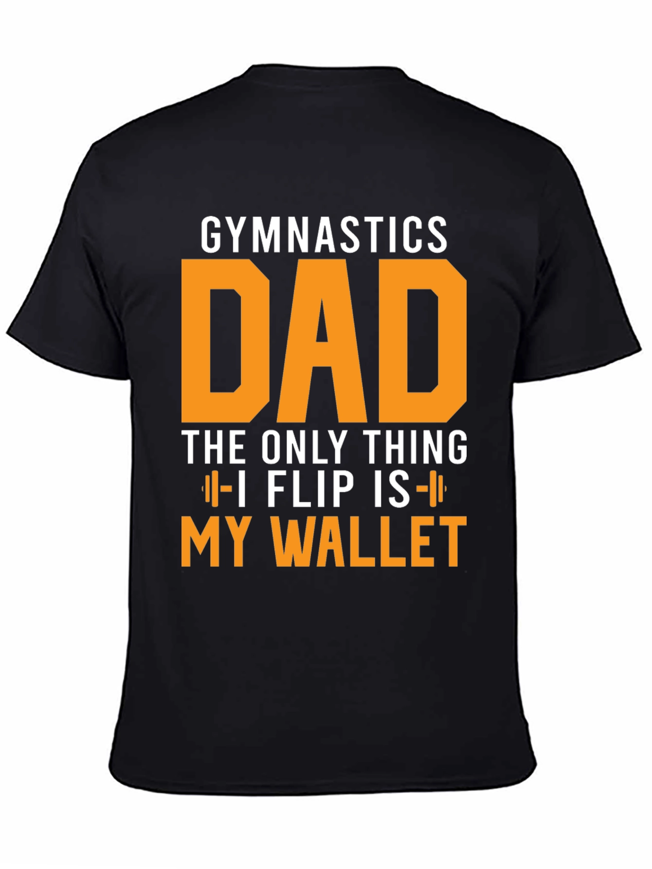 Black Gymnastics Dad T-Shirt - Flipping Wallet Humor view 4