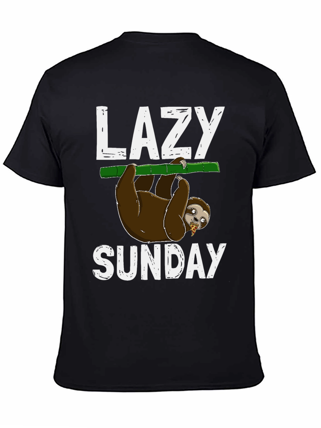 Black Lazy Sunday Sloth T-Shirt view 4
