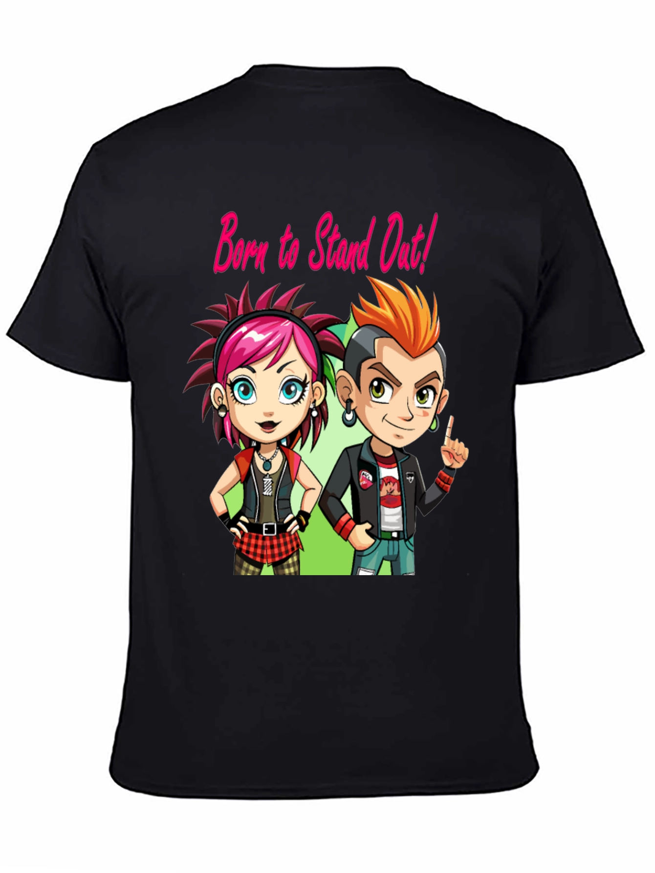 Black Born to Stand Out! Punk Rock T-Shirt view 4